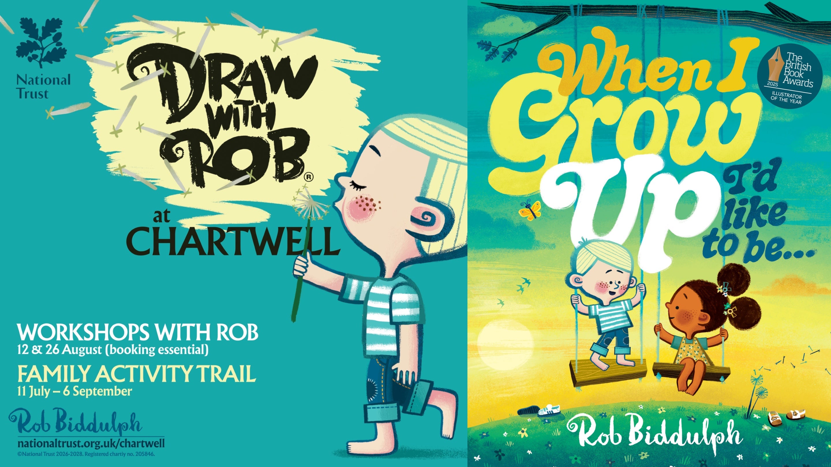 Draw with Rob at Chartwell workshops with Rob, family activity trail inspired by 'When I Grow Up I'd Like to Be...'
