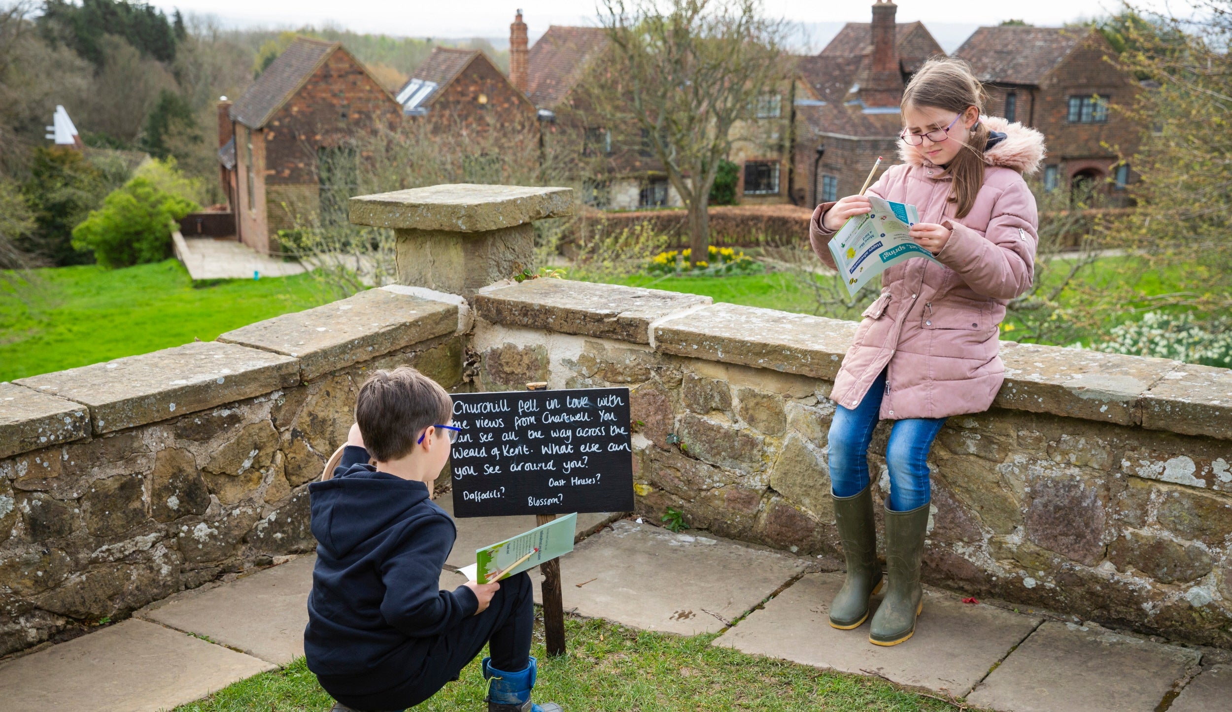 Family on the Easter trail at Chartwell