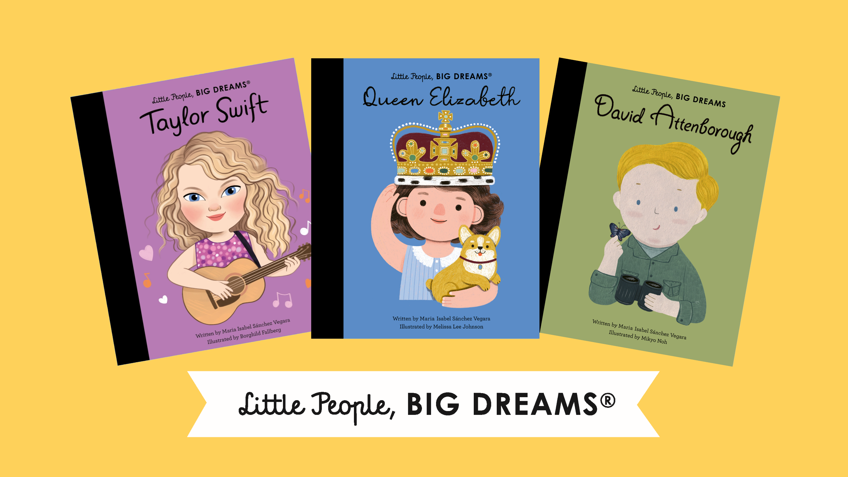 Little People BIG DREAMS trail at Chartwell. Pictures of the book covers for Taylor Swift, Queen Elizabeth, David Attenborough