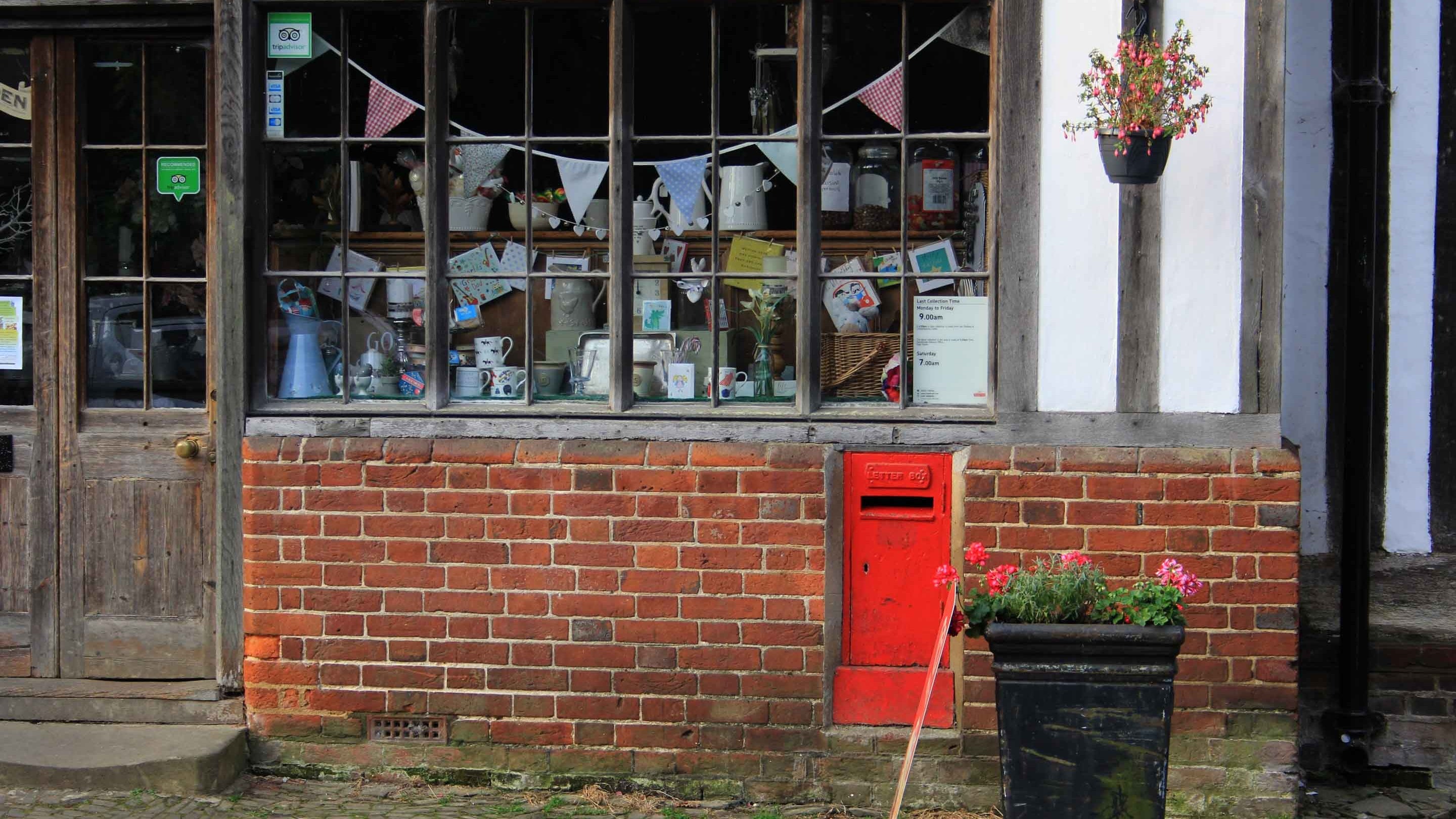 Shopfront window in Chiddingstone village, Kent