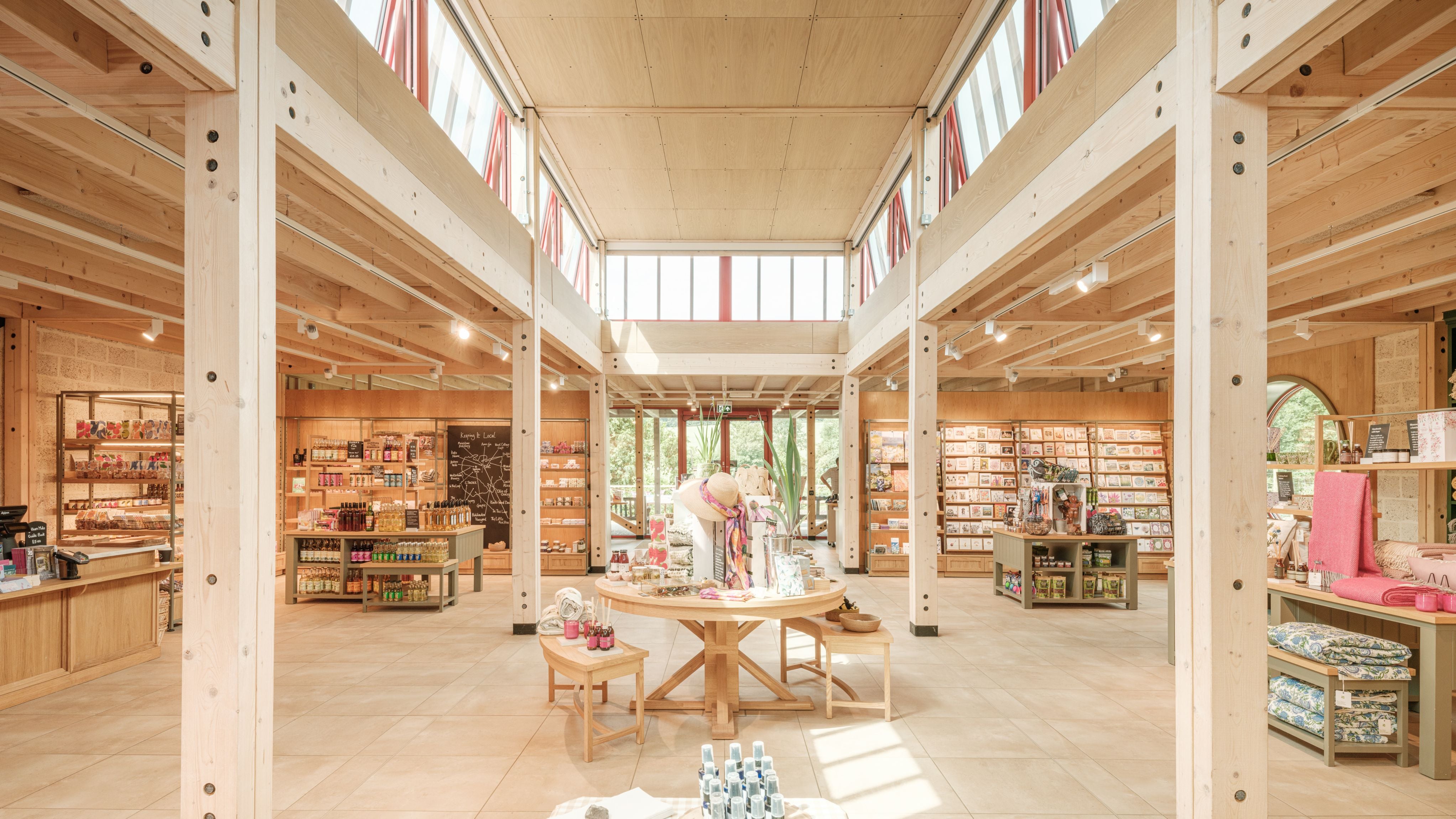 Interior of the new shop in the visitor centre at Ightham Mote