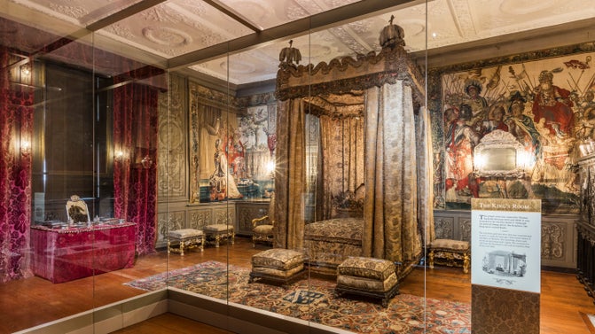 The Royal State Bed and suite of furniture in the King's Room at Knole, Sevenoaks, Kent