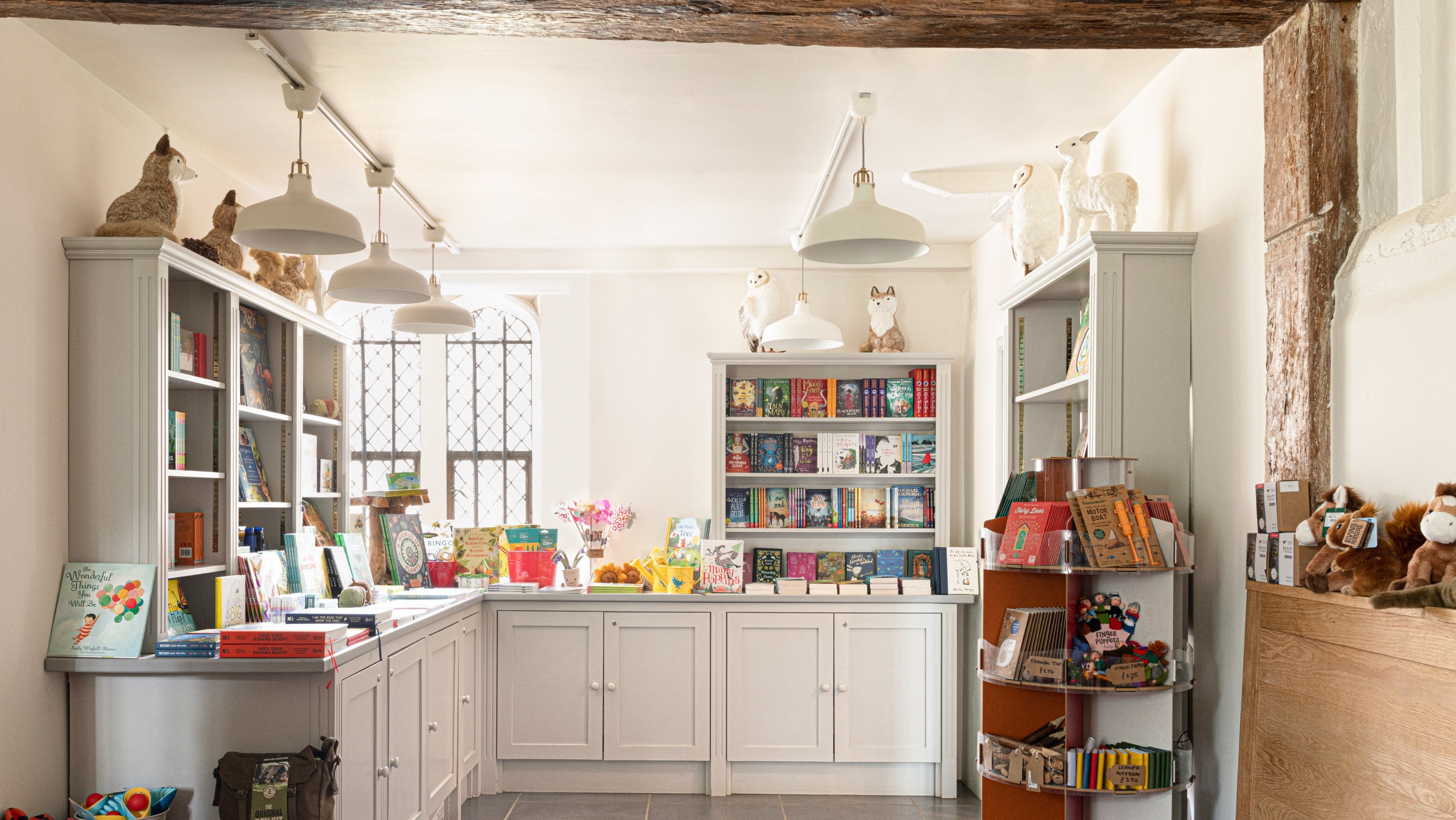 Area of the Bookshop at Knole in Kent, with children's books, toys and activities.