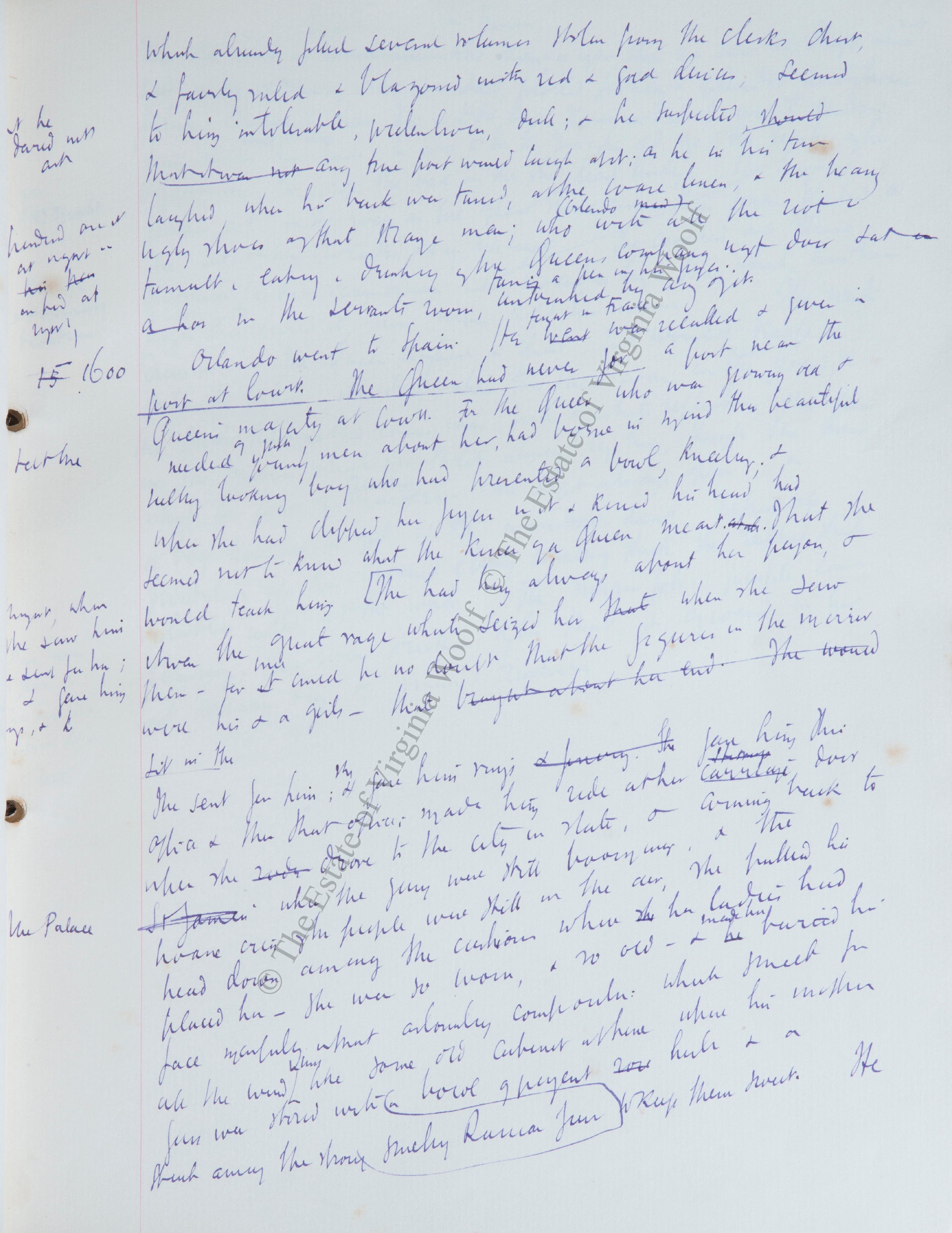 Sample of Knole Orlando Manuscript