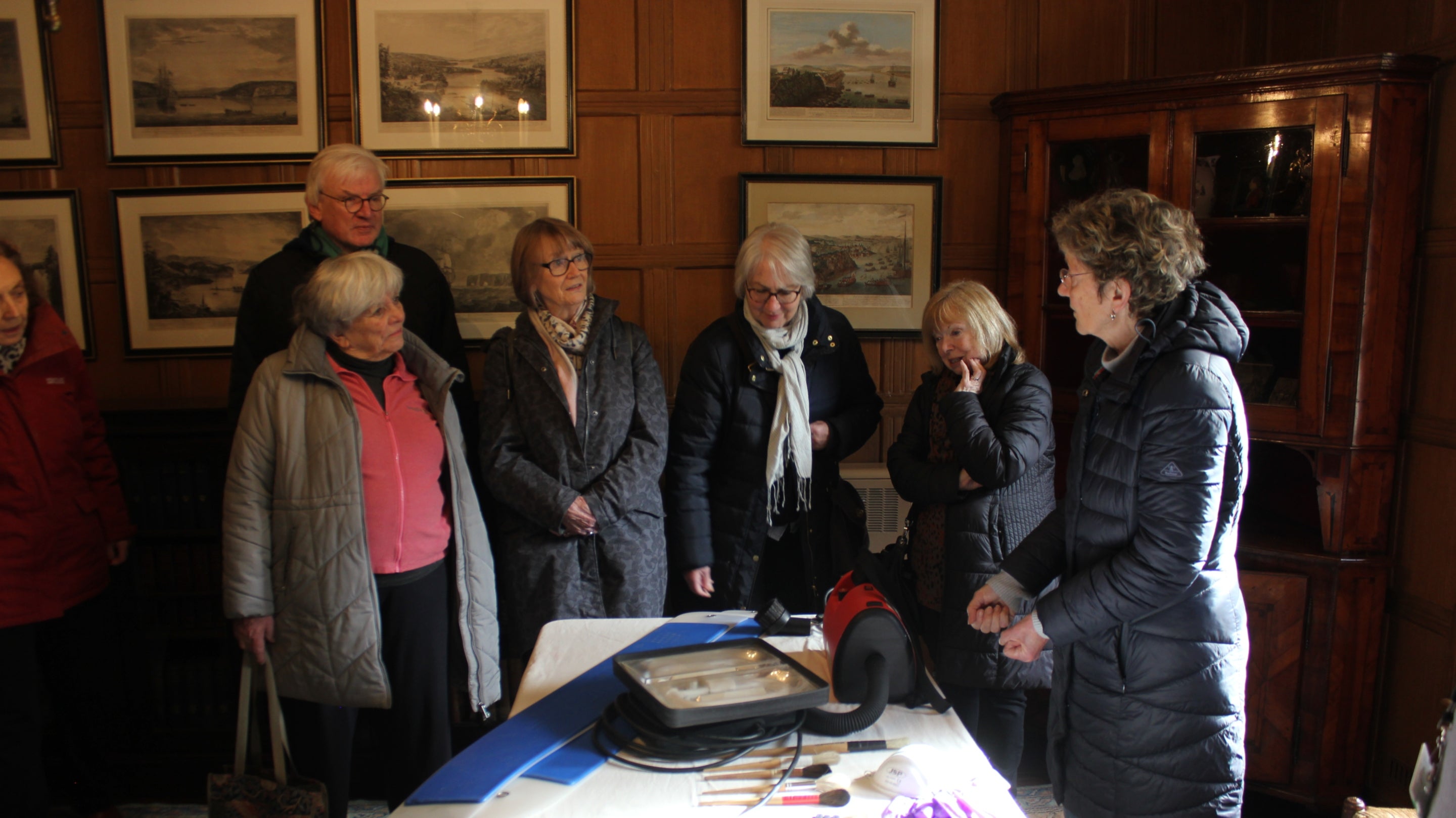 Group of people in the Parlour at Quebec House in Westerham, Kent