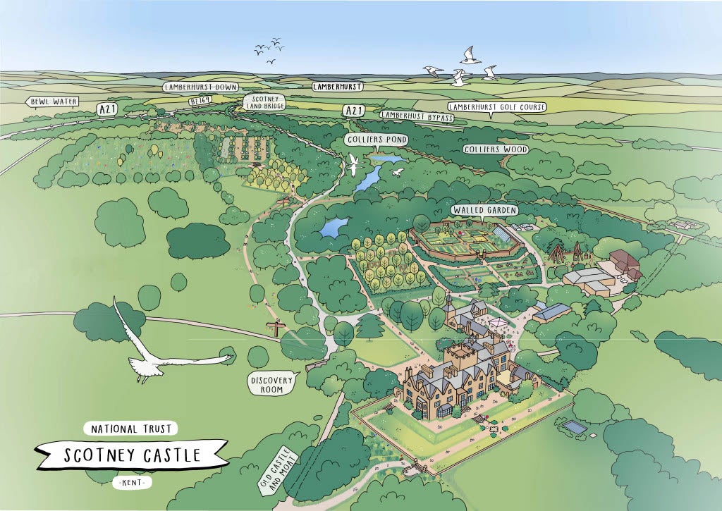 Transforming Scotney Castle - bird's eye view of planned work