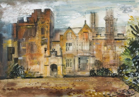 John Piper, Anthony Salvin, National Trust South East, National Trust, Watercolour, Scotney Castle
