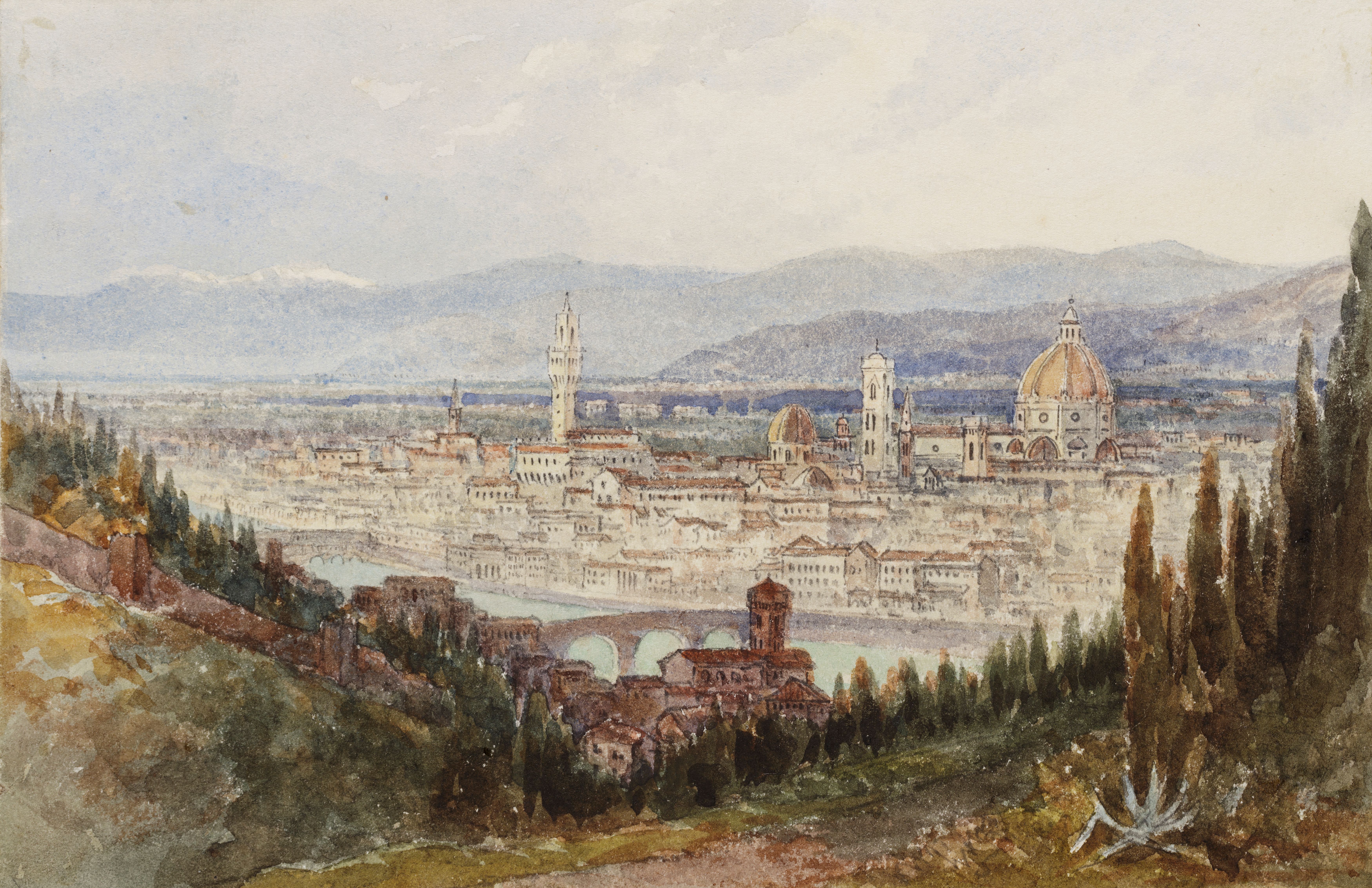A landscape painting of Florence in Italy
