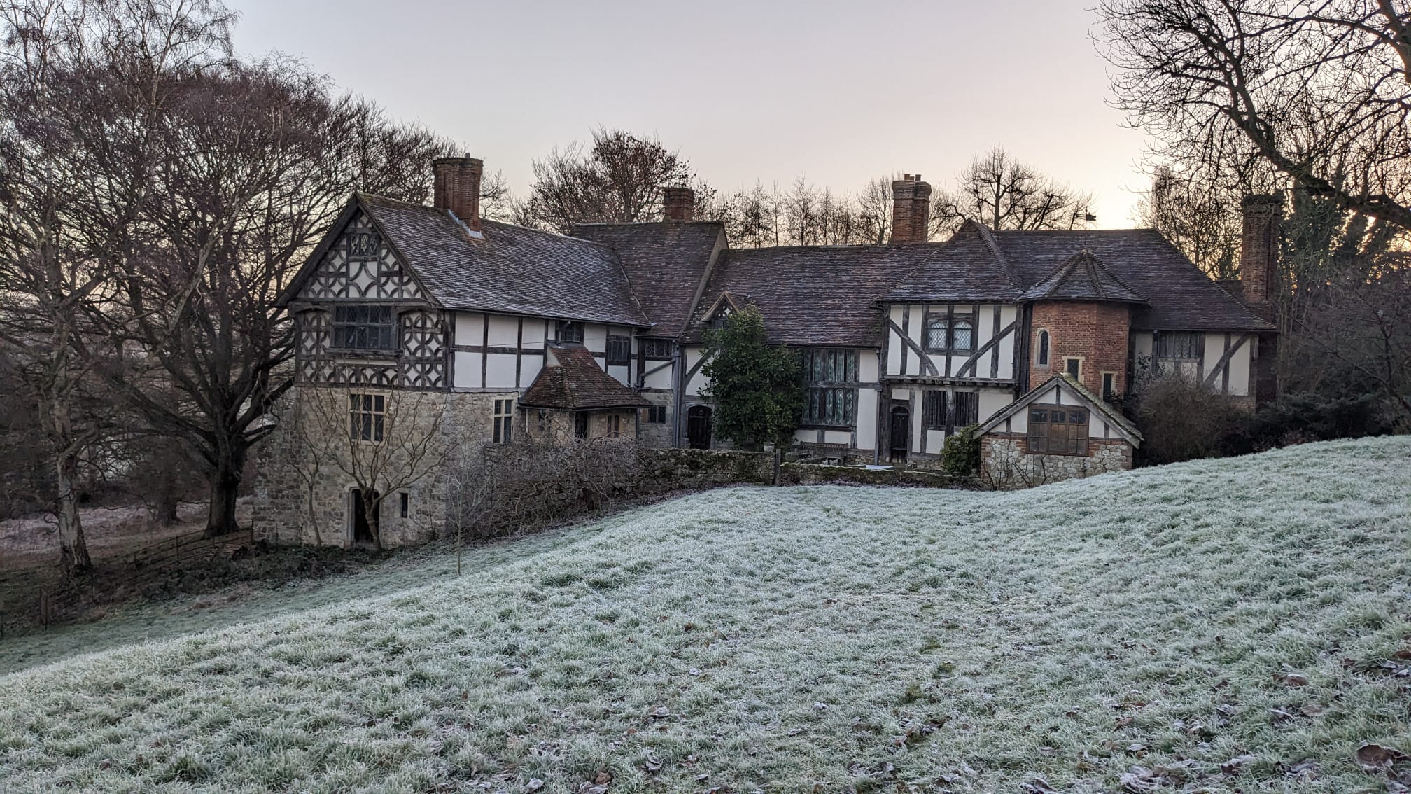 Stoneacre covered in a winter's frost