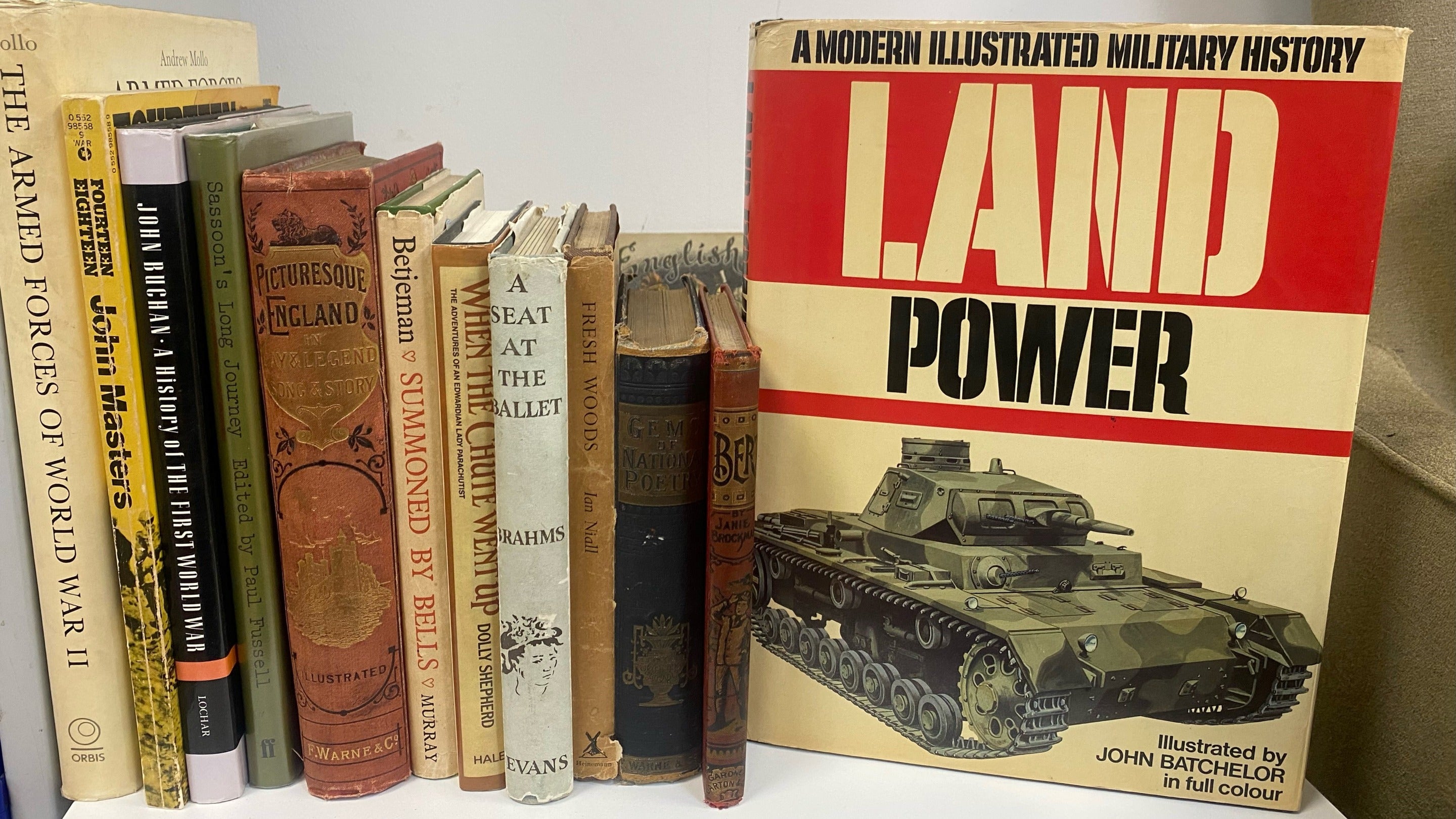 Image of a shelf of vintage books