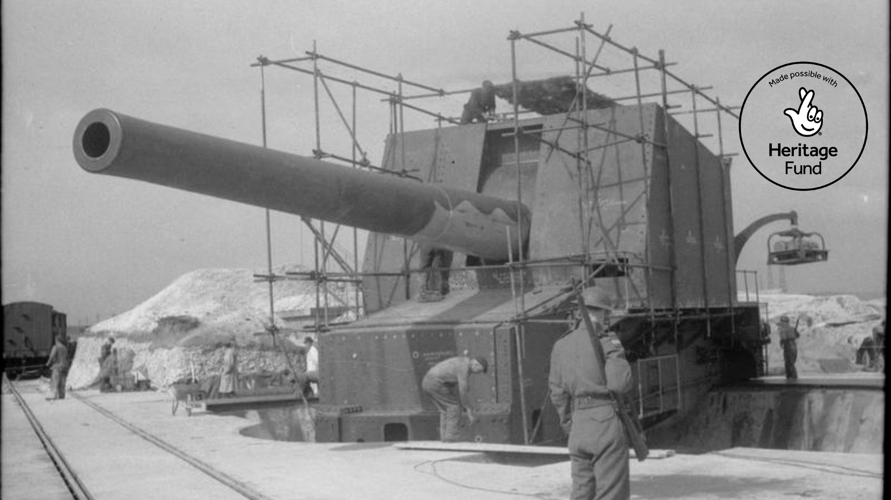 Image showing one of the 15-inch guns installed at Wanstone, Dover during the Second World War