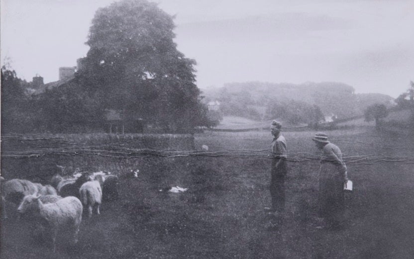 Untitled photograph of Beatrix Potter and her sheep 1940