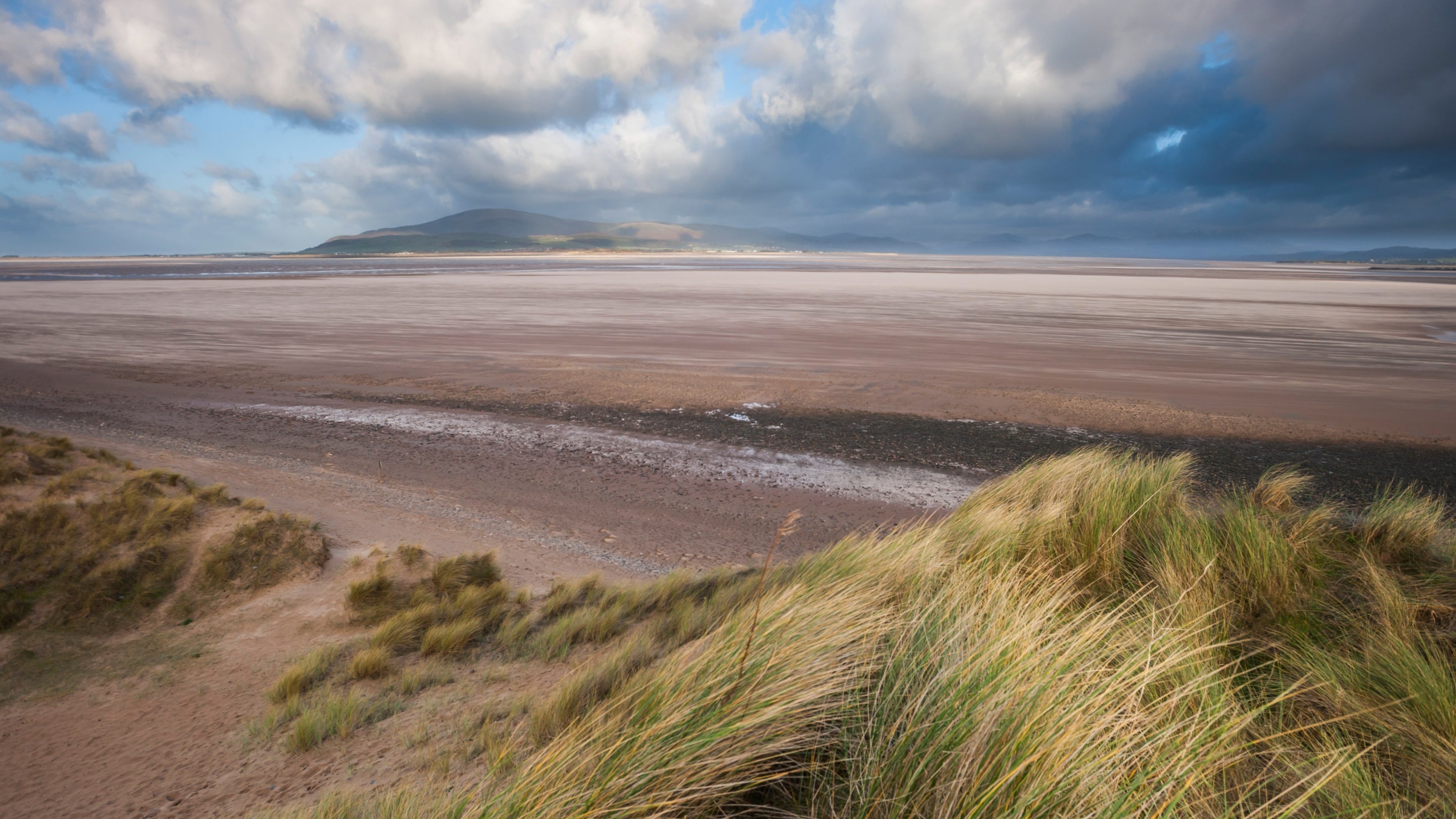 View of the beach at Sandscale Haws National Nature Reserve, Cumbria