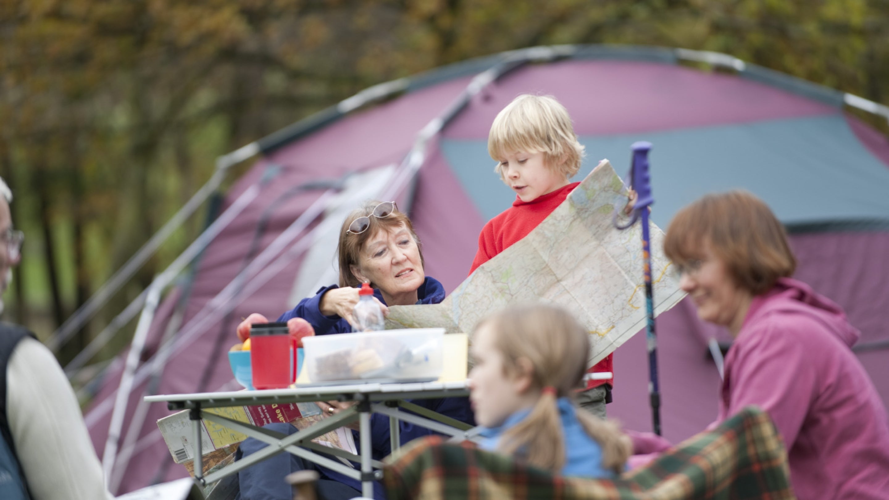 People on the campsite at Great Langdale, Cumbria