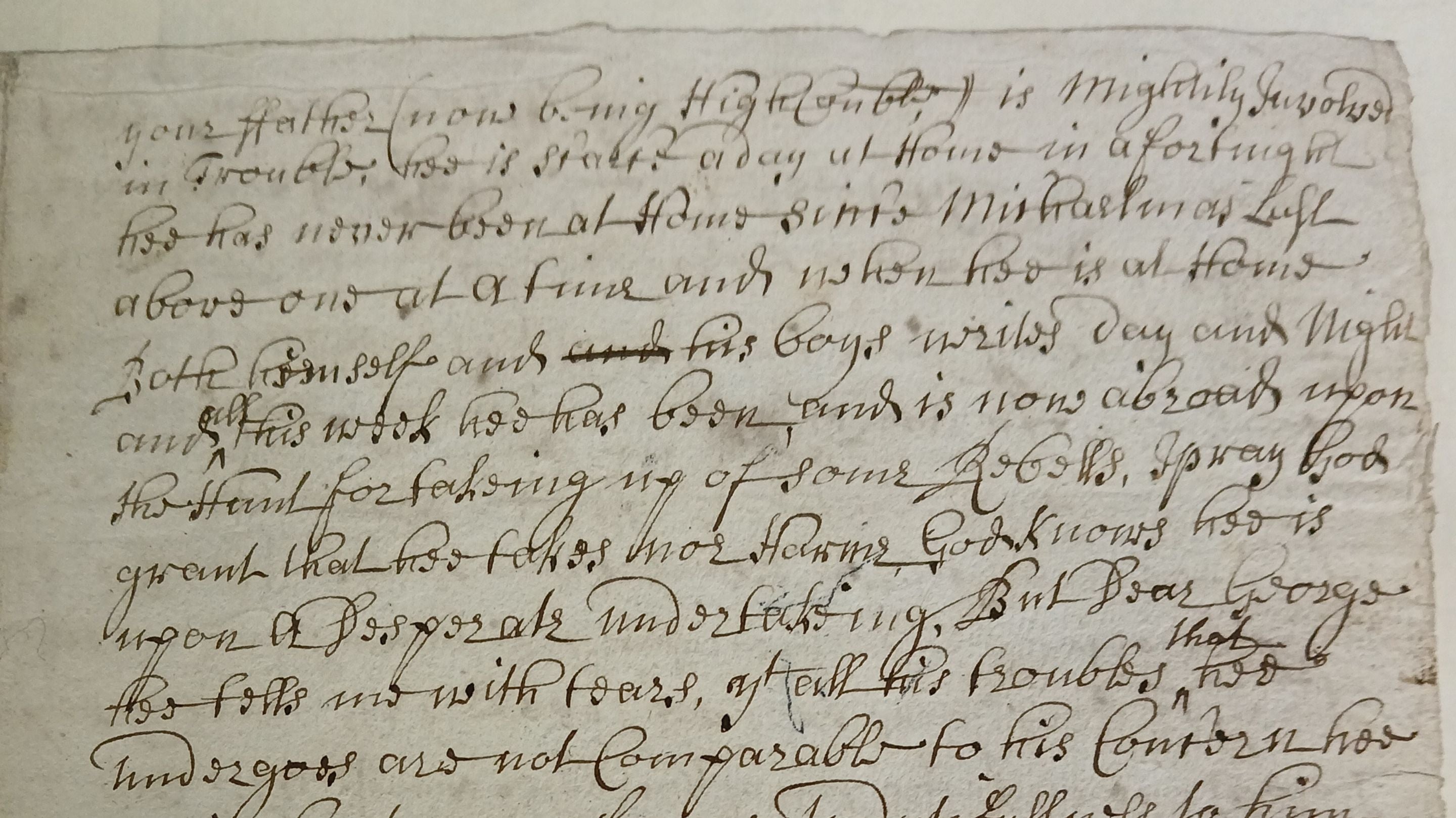 Close up of an old handwritten letter