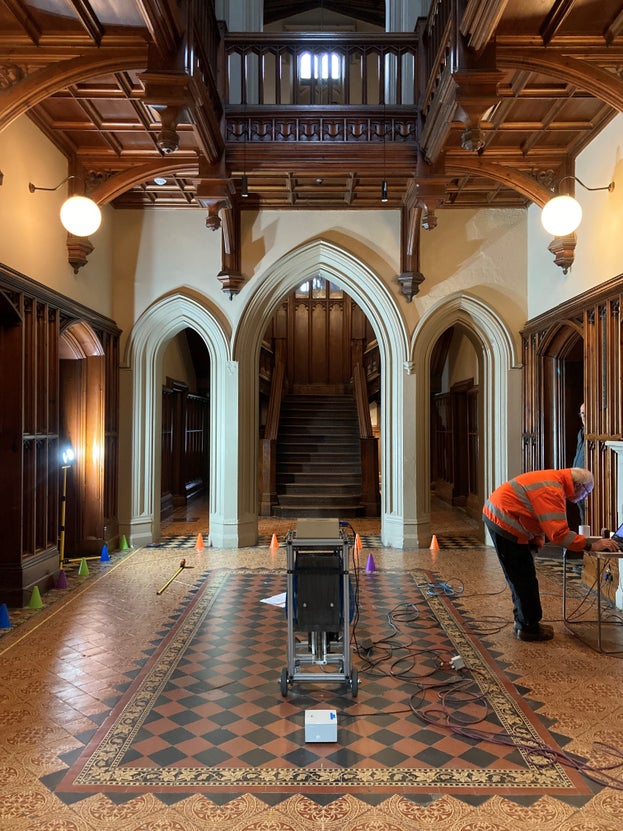 Image showing load testing equipment in the wide hall at Wray