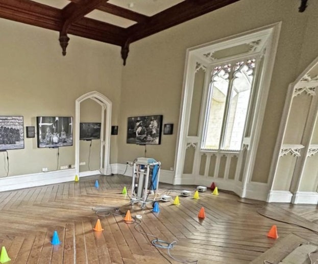 Image showing load testing procedure being undertaken in the drawing room at Wray