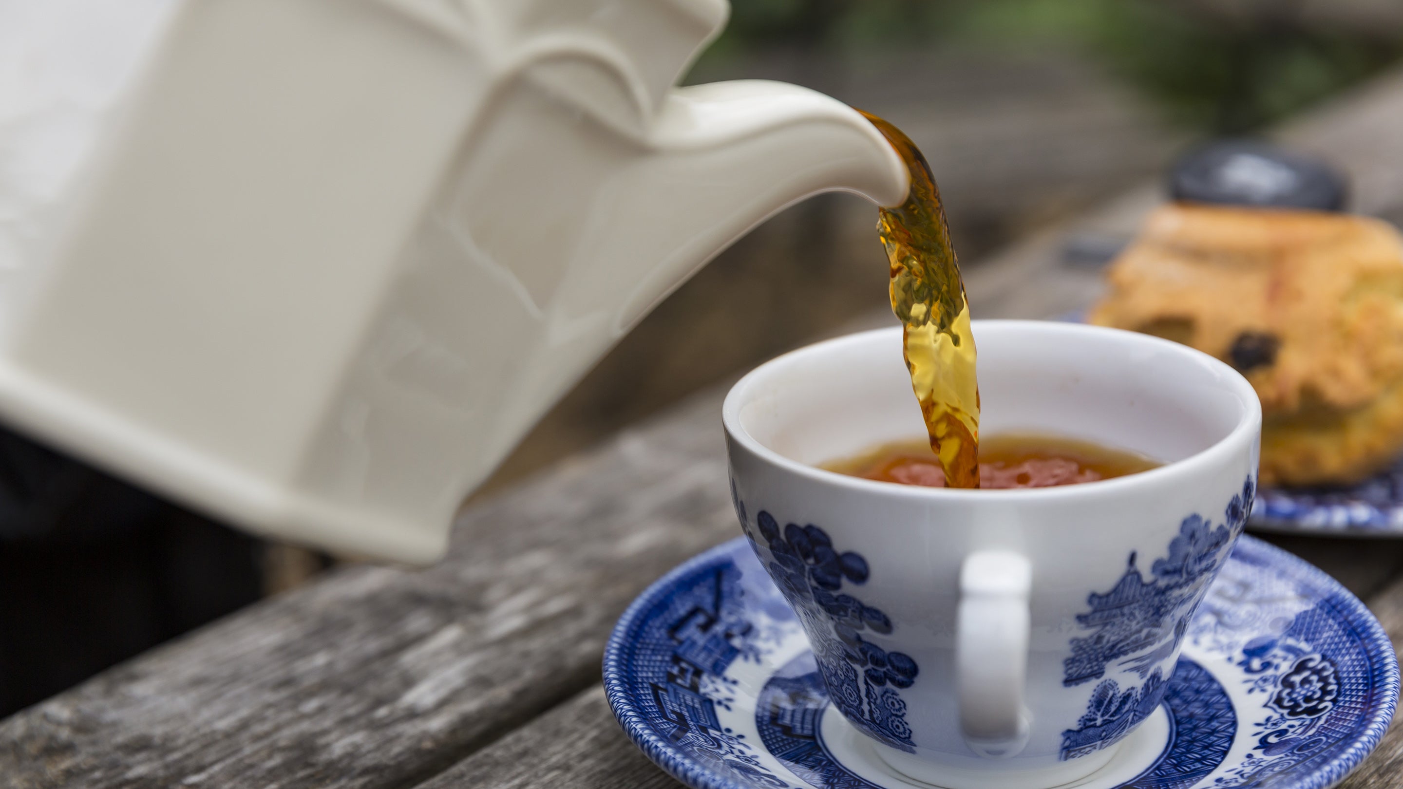 Visitors enjoying afternoon tea at Canons Ashby, Northamptonshire