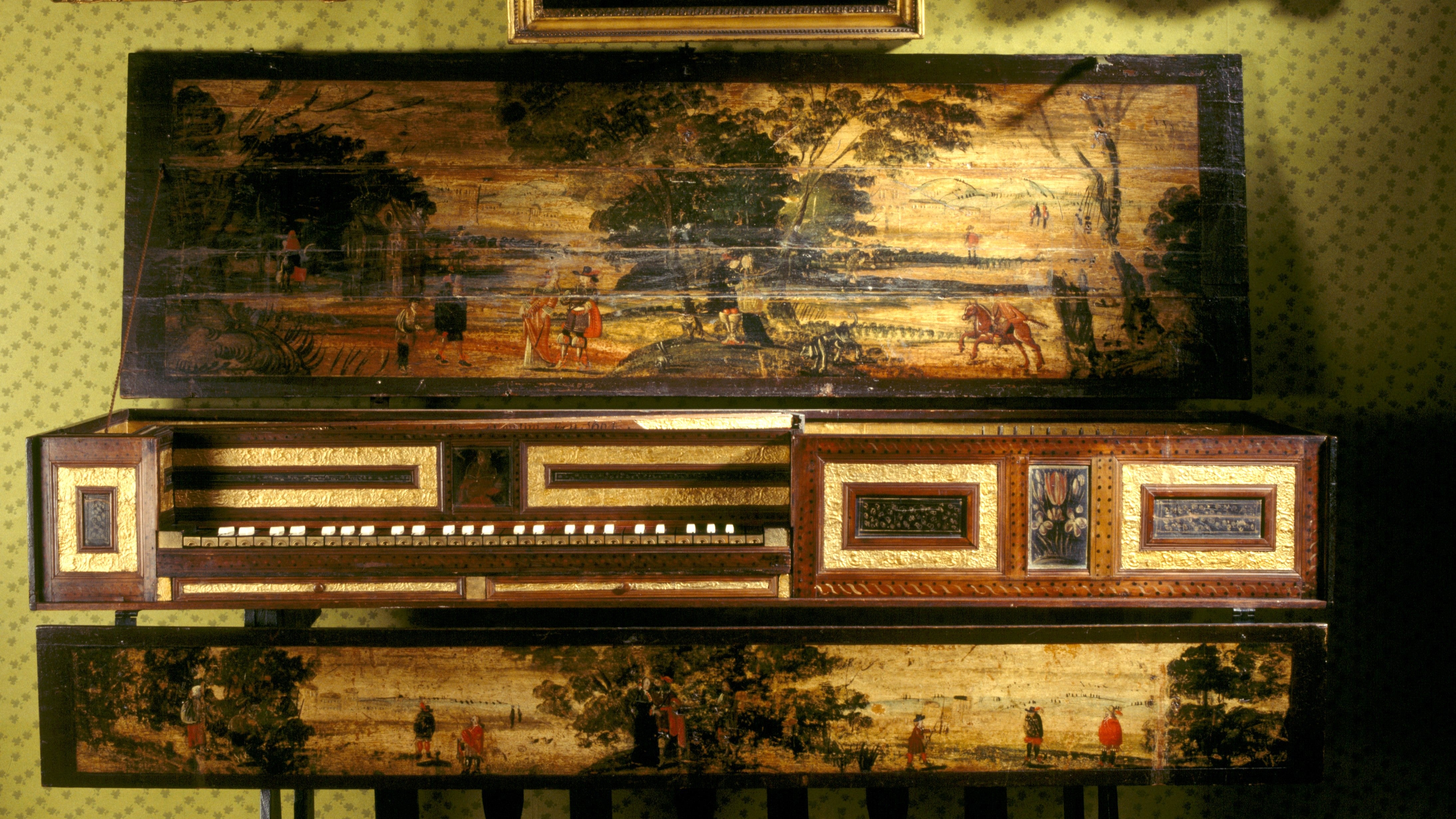 A virginal by Robert Hatley, part of the early playing keyboard collection at Fenton House and Garden