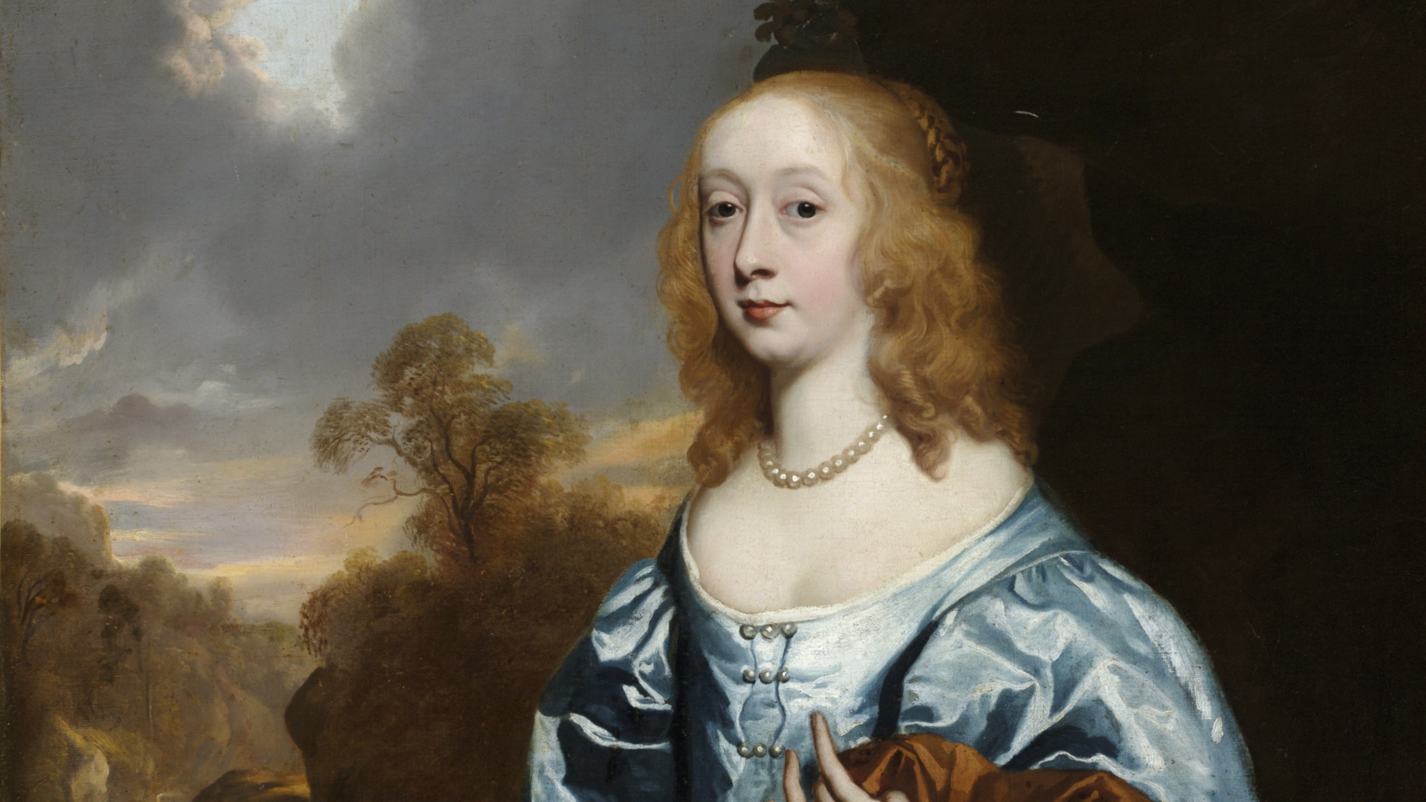 Painting of Elizabeth Murray, Countess of Dysart, Duchess of Lauderdale, in her youth (1628-98) by Sir Peter Lely at Ham House, London