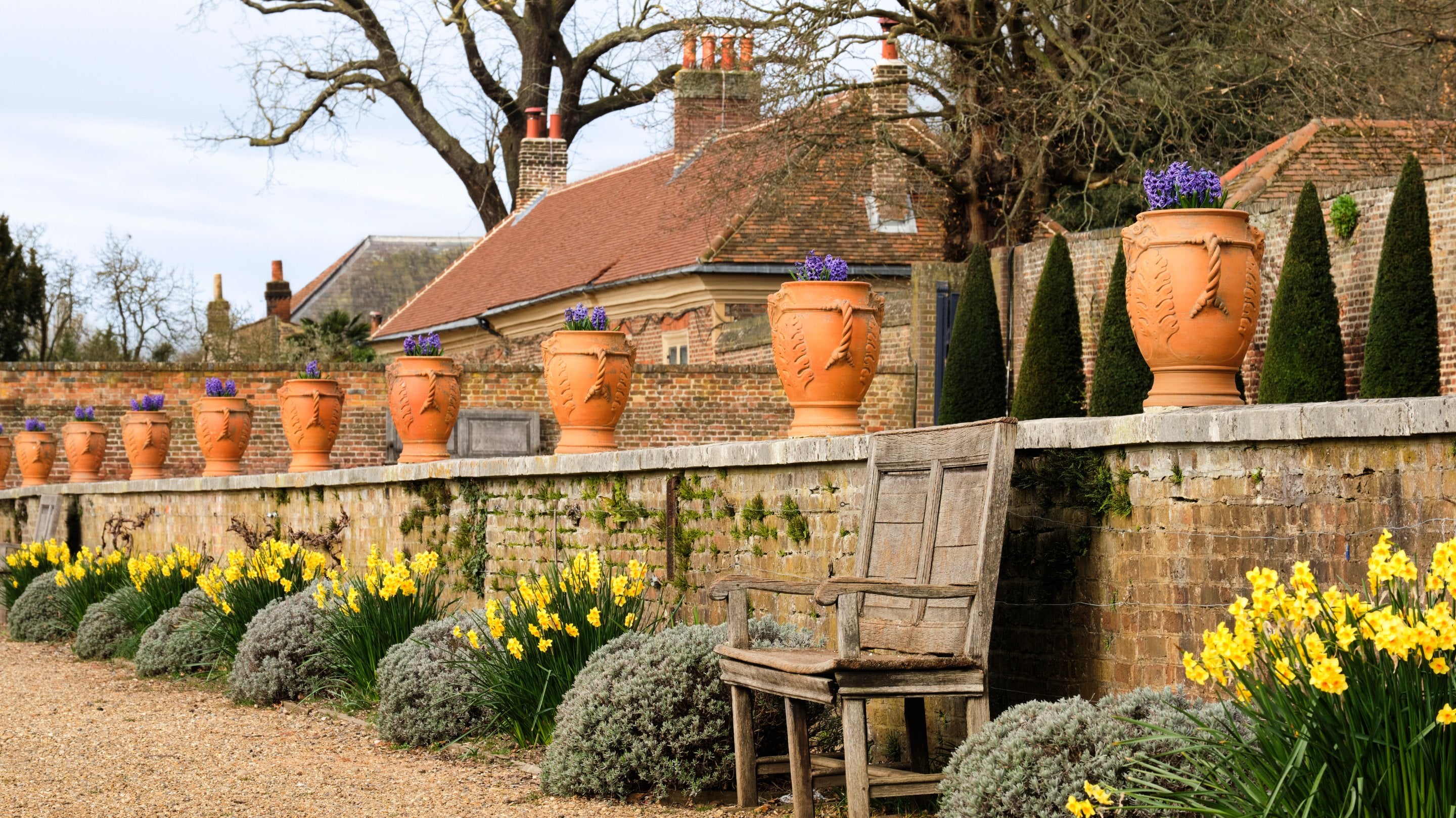 The South Terrace in spring at Ham House and Garden, London