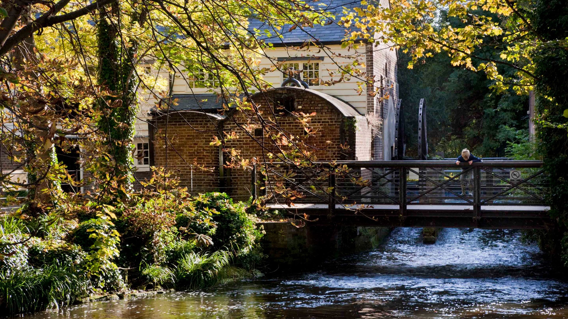 Snuff Mill and the River Wandle in Morden Hall Park, London.