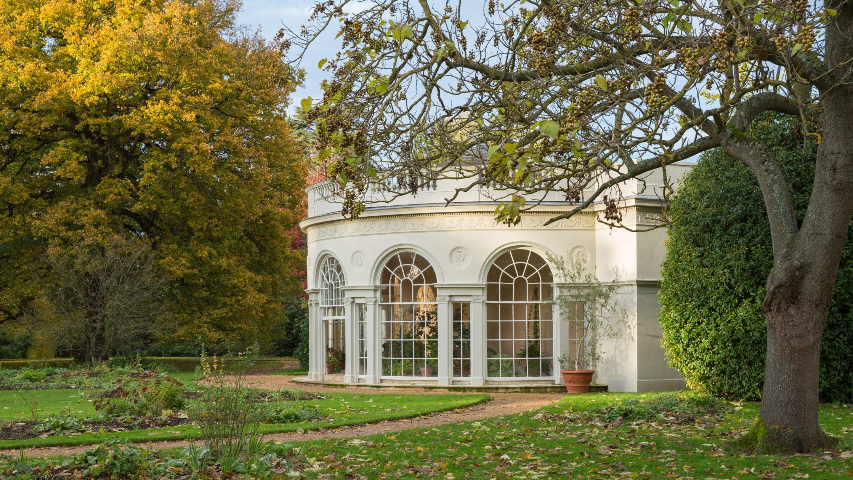 The semi-circular Garden House at Osterley Park and House, Middlesex