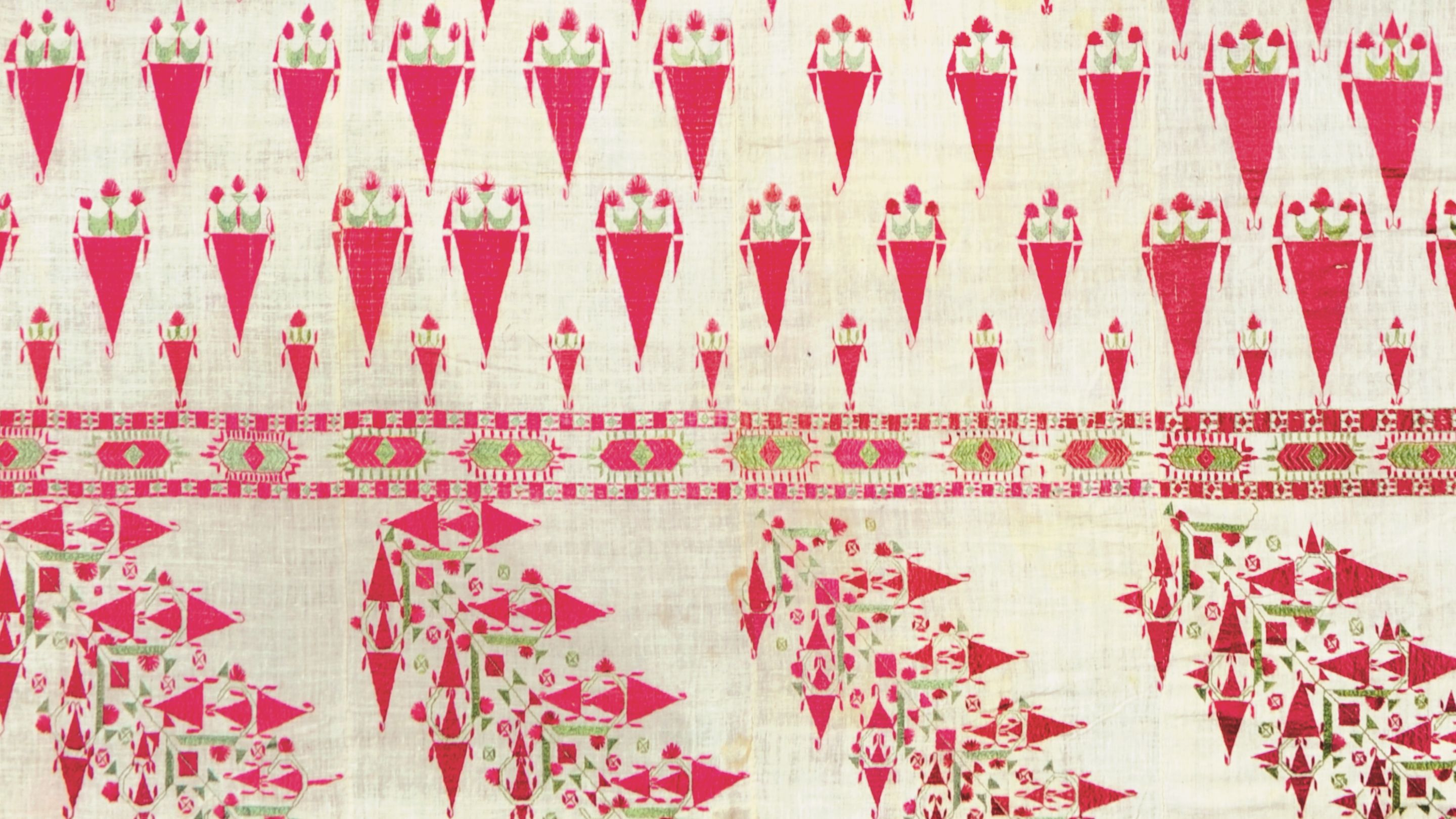 Detail from Woman’s shawl, chand or moon bagh, undivided Punjab, early 20th century