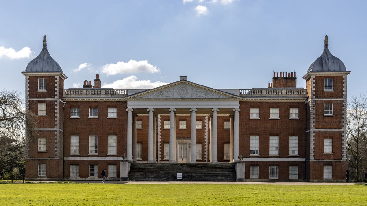 Osterley House and its neoclassical portico, London