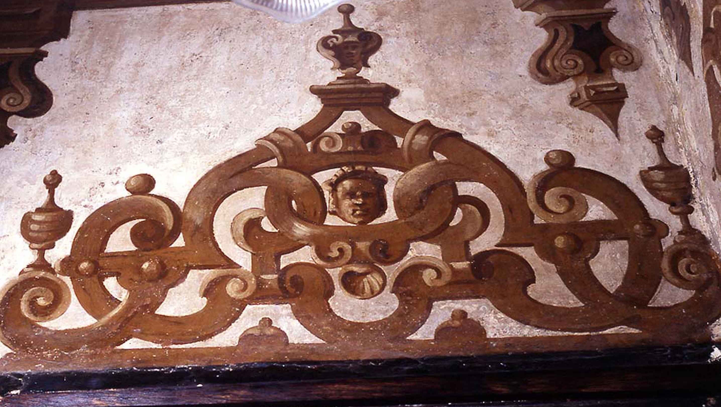 Trompe l'oeil detail on the west staircase landing at Sutton House