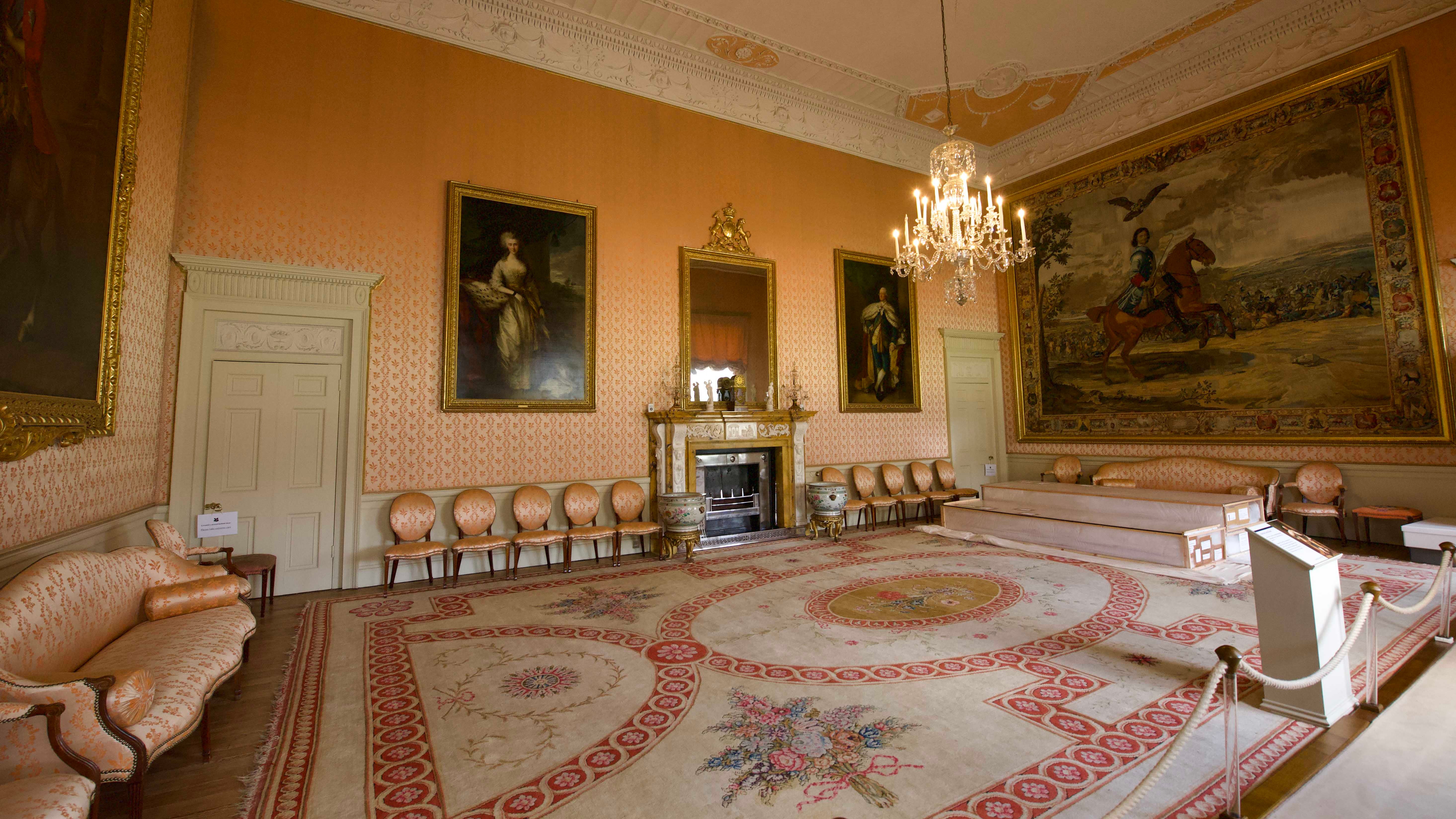 The Georgian Peter the Great Room, Blickling Hall, with impressive tapestry