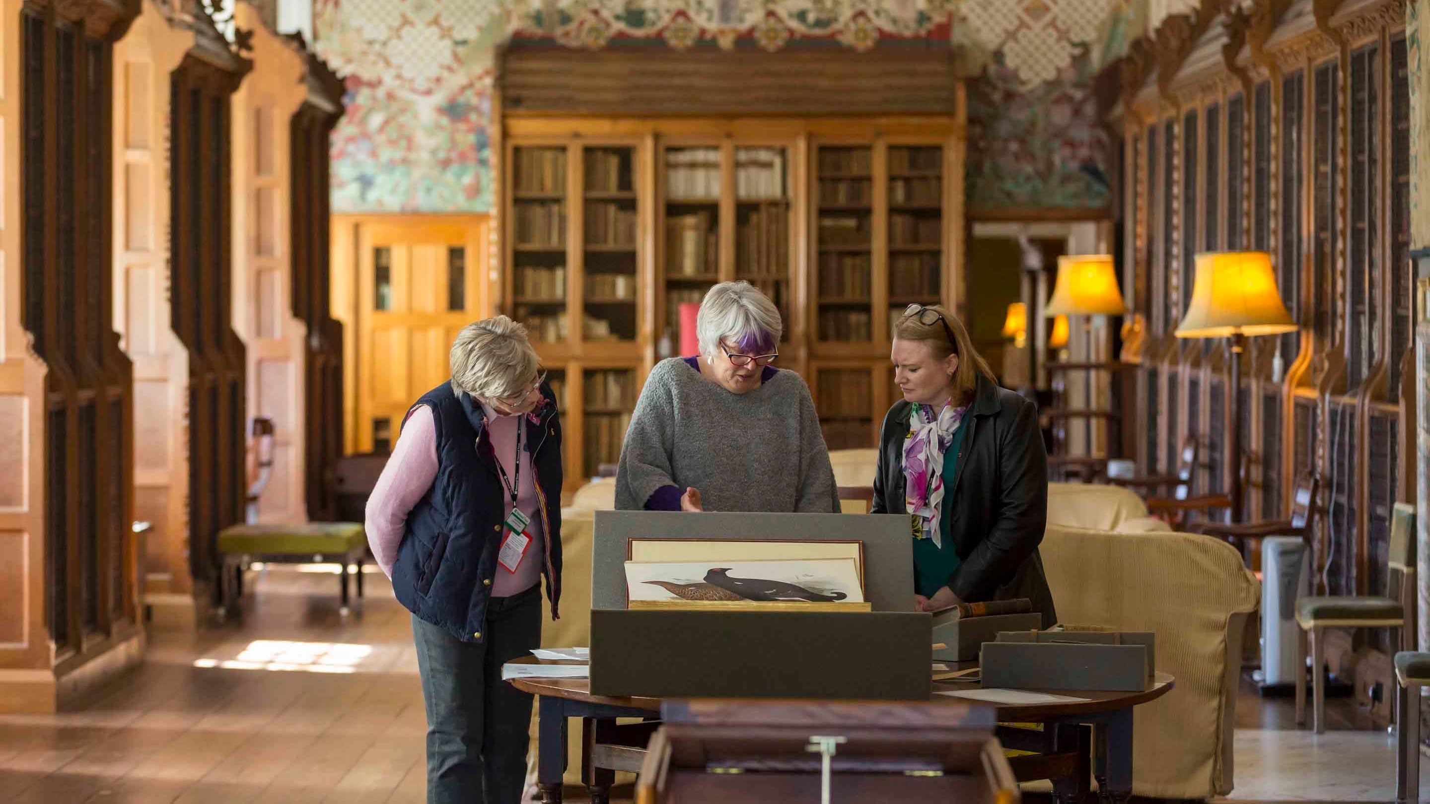 Visitors in the Long Gallery at Blickling Estate, Norfolk