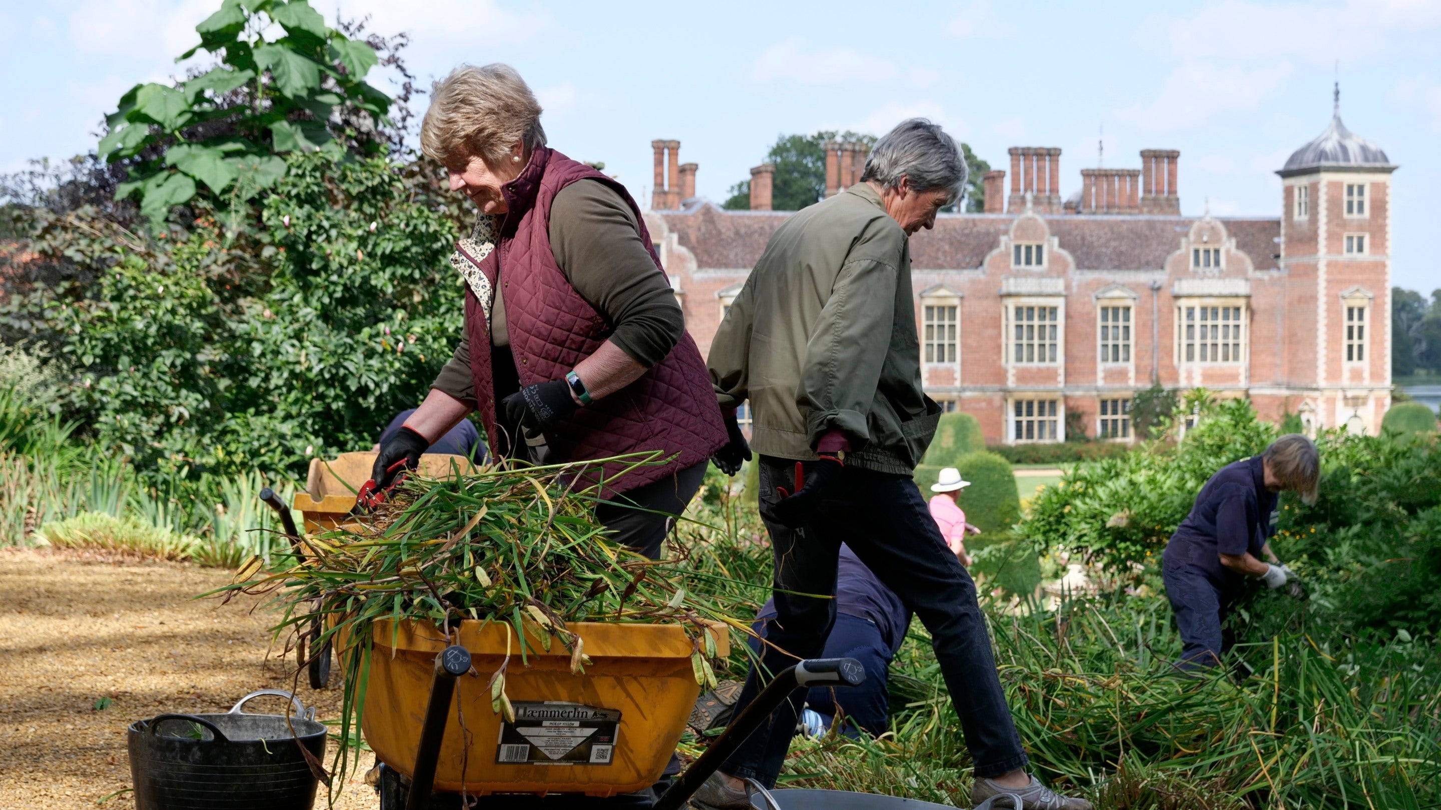Garden volunteers in the garden at Blickling, Norfolk in September