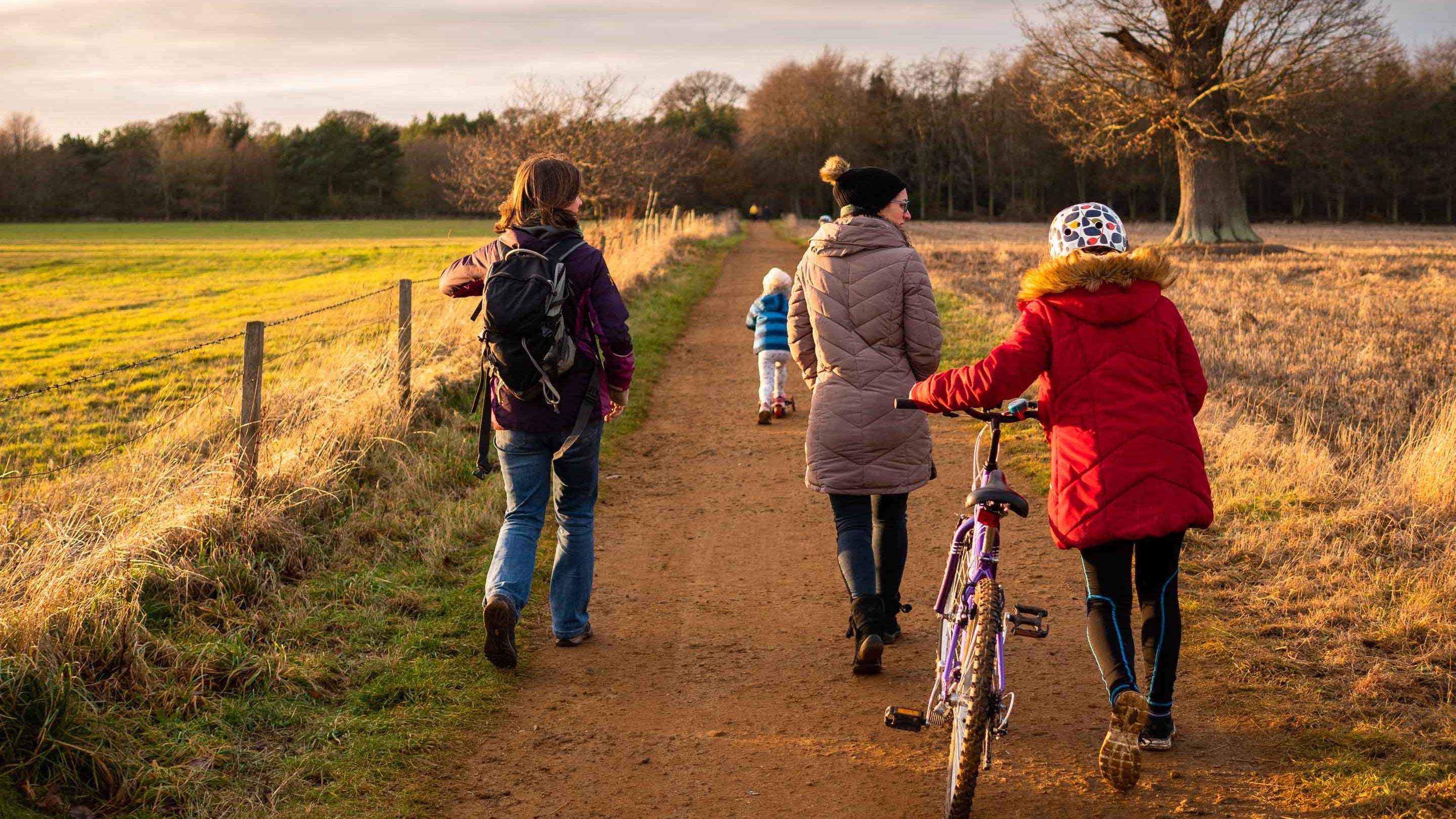 Visitors on the bike track at Blickling Estate, Norfolk