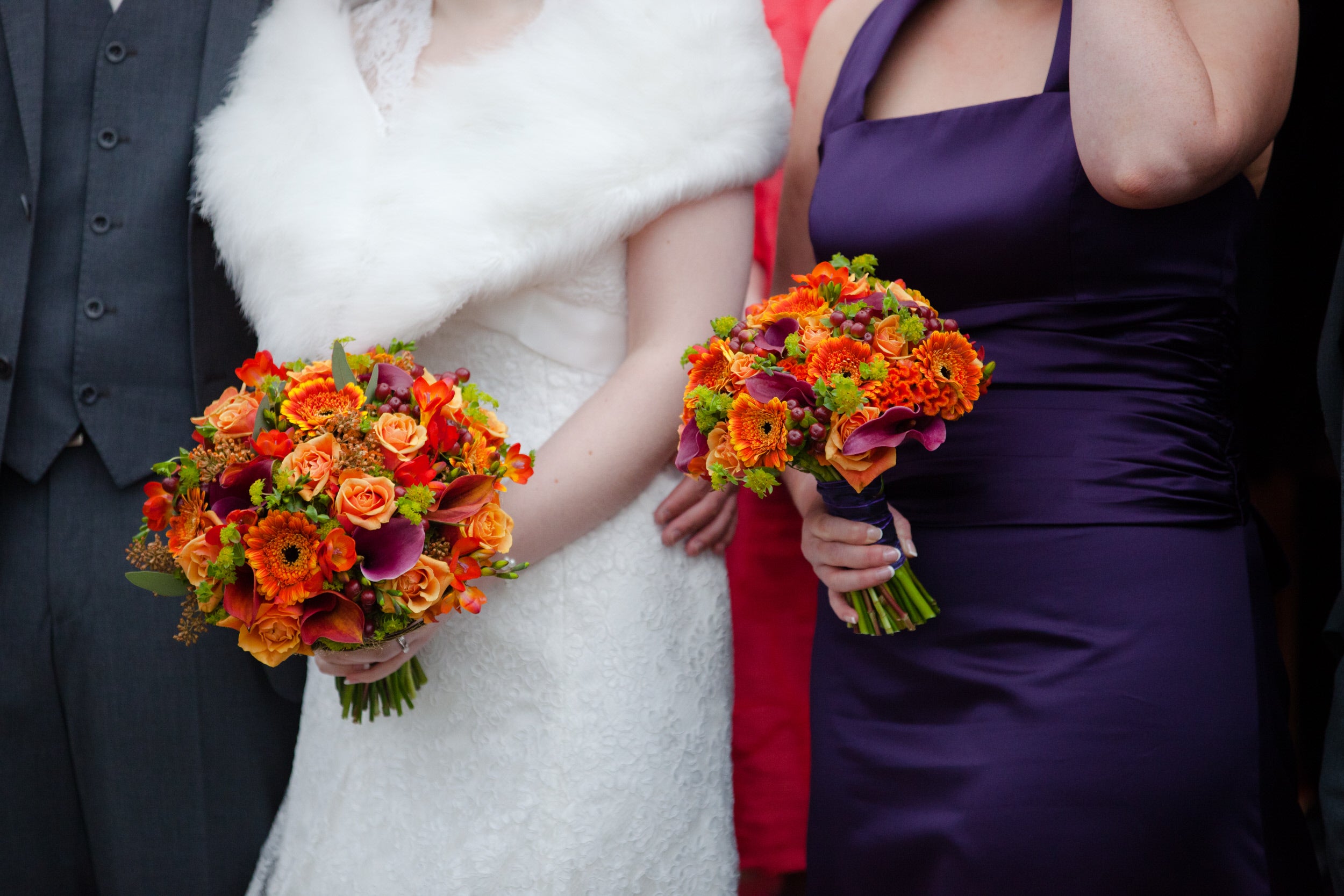 Close up of wedding party