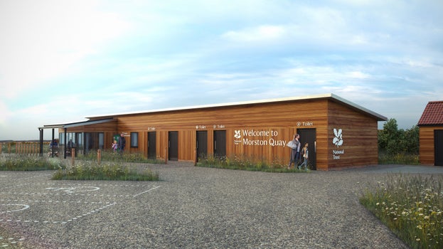View of the planned new building from the car park looking north.