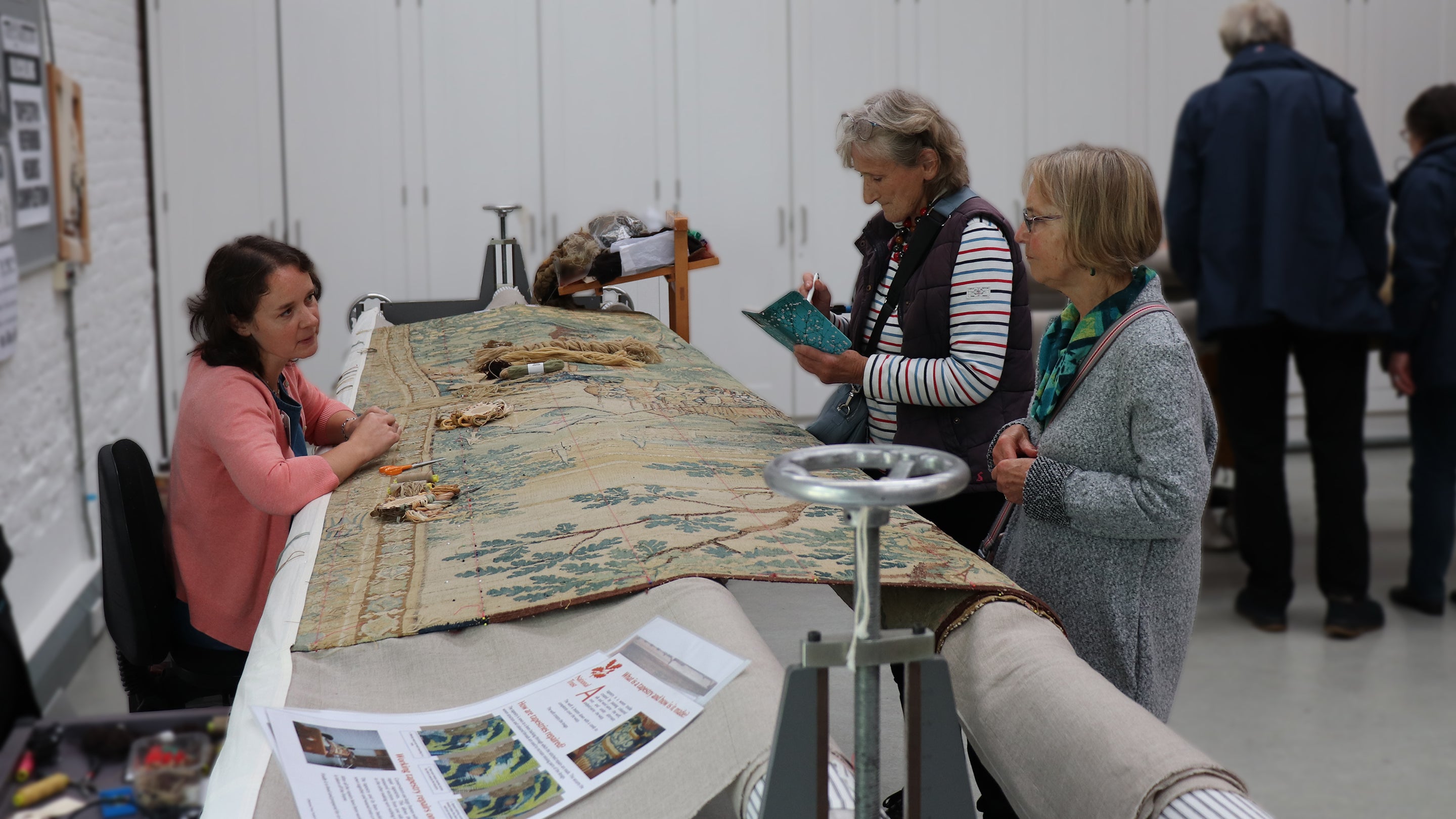 Tour group visiting Textile Conservation Studio, Norfolk