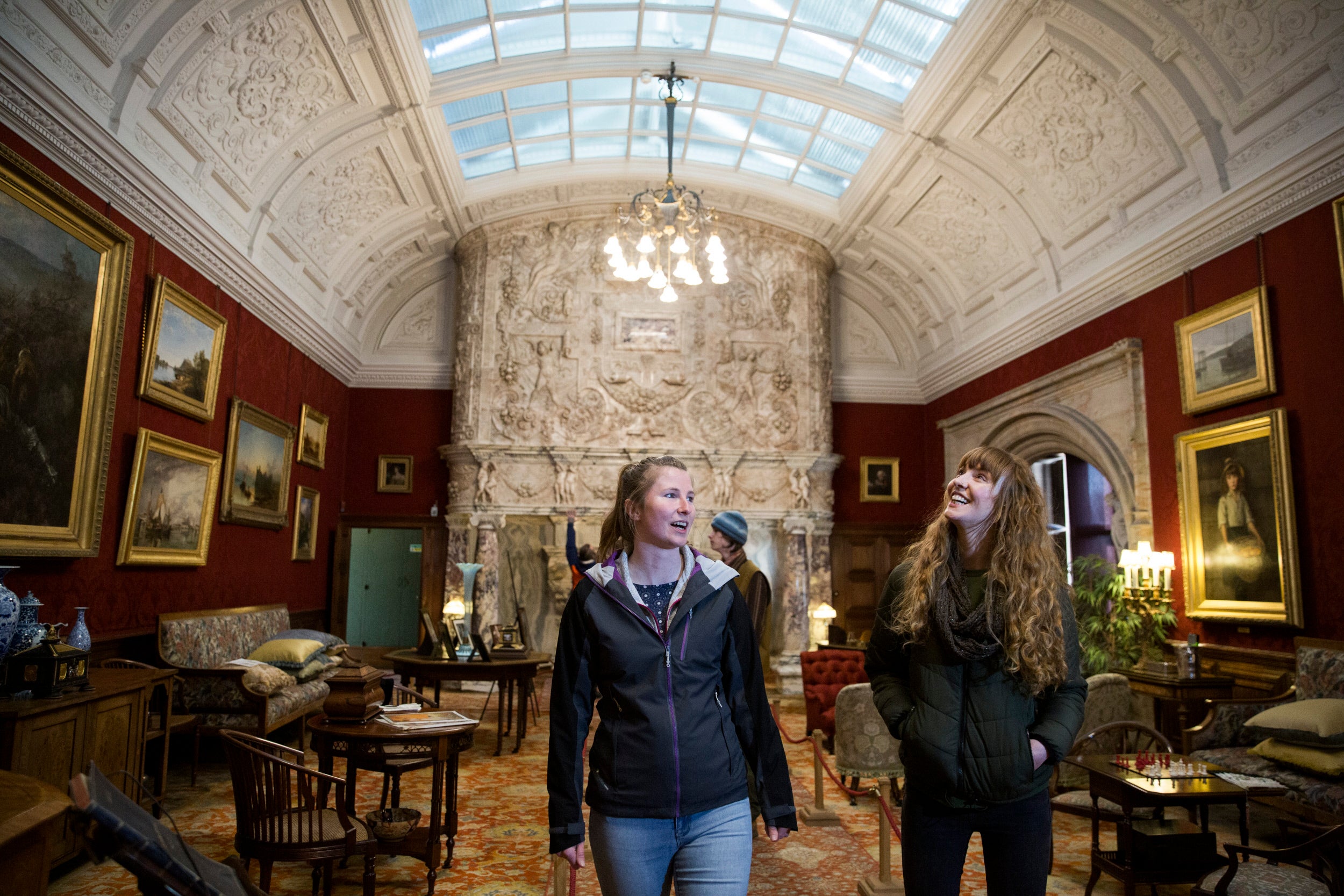 Visitors in Cragside&#x27;s Drawing Room