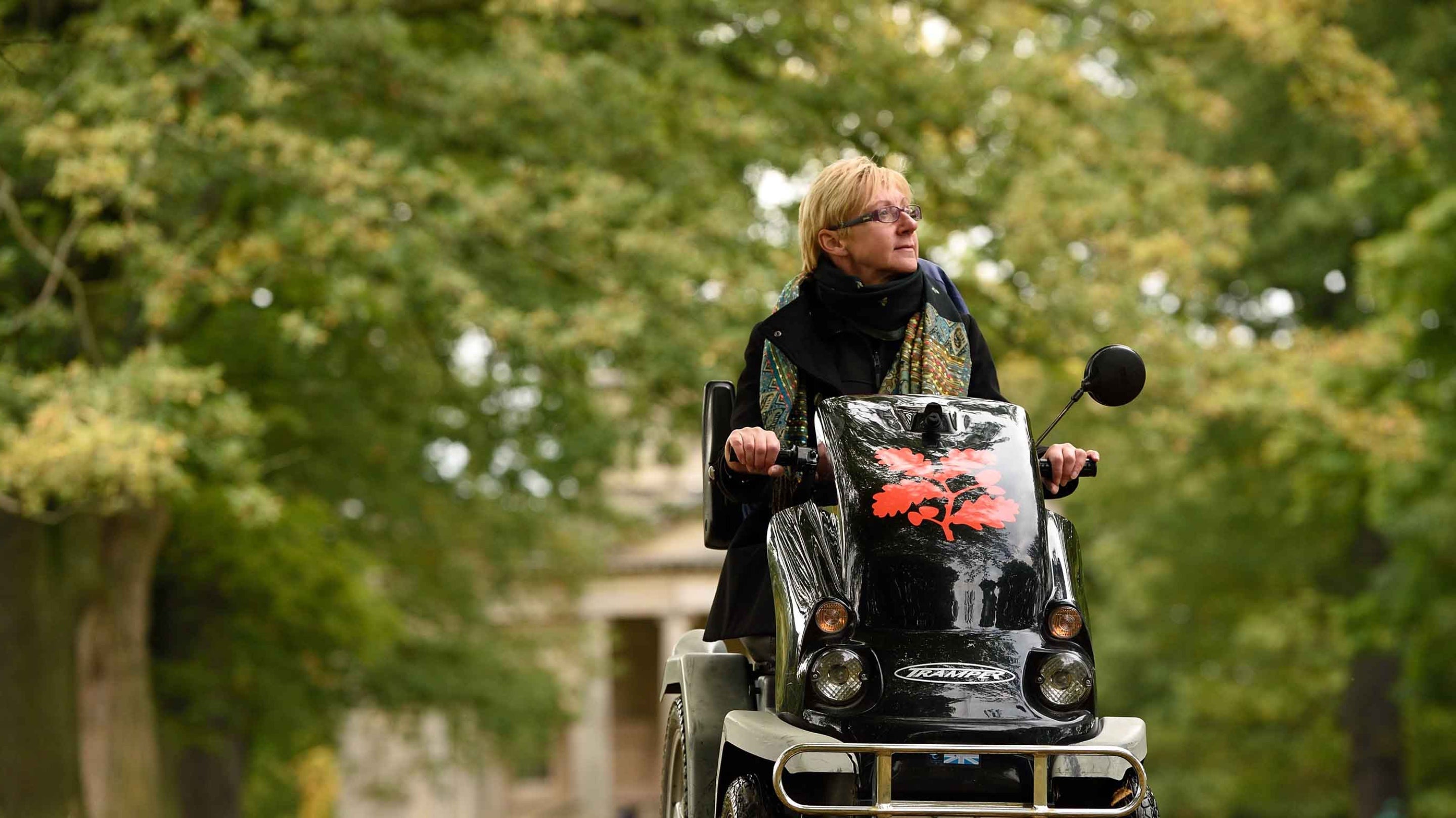 Visitor riding a tramper to access the 18th-century landscape garden at Gibside, Tyne & Wear.