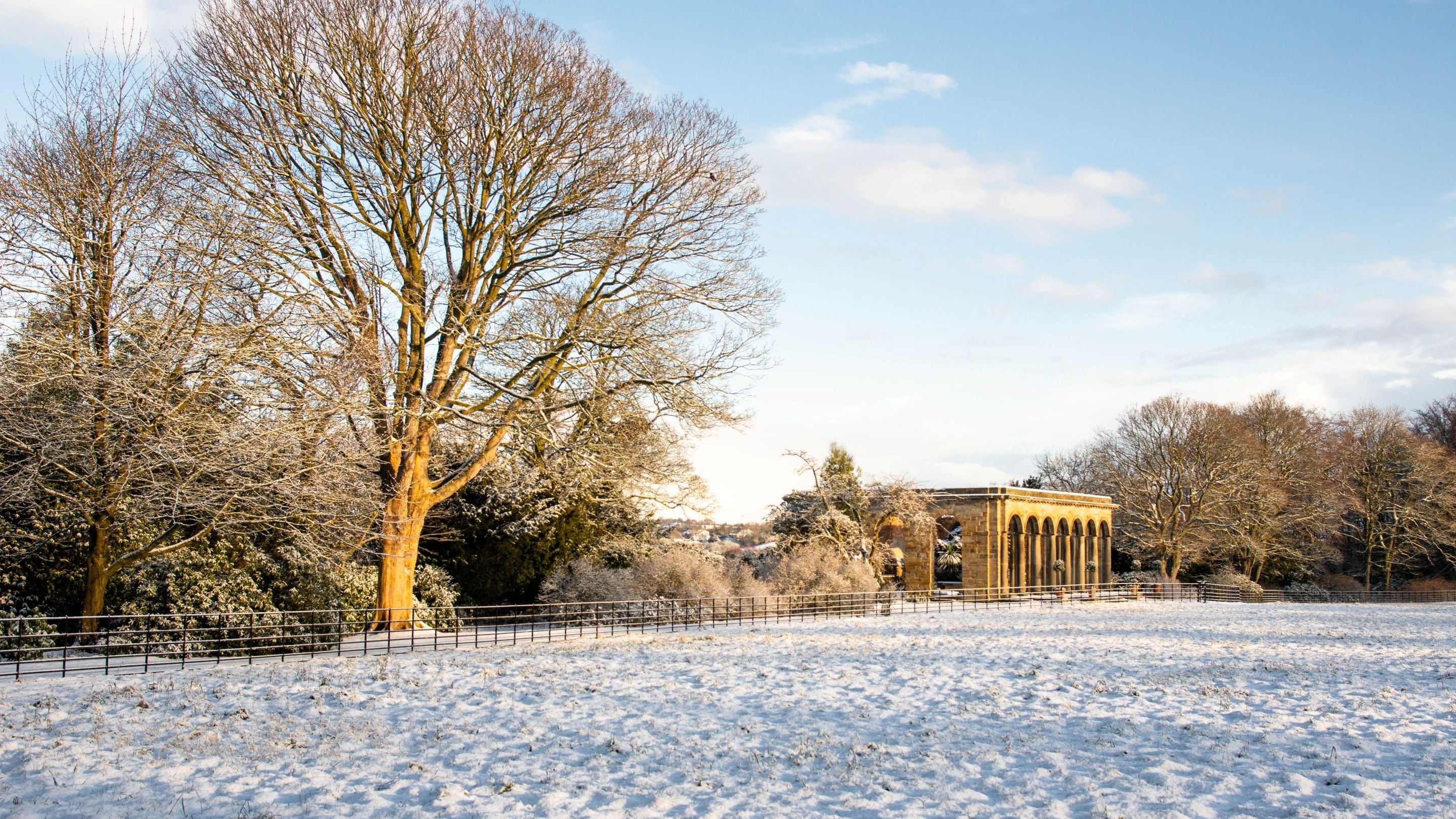 Winter snow at Gibside Orangery
