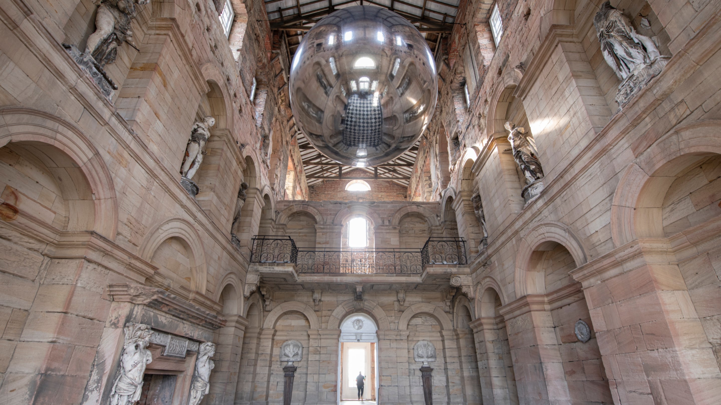 Central Hall at Seaton Delaval Hall with Imogen Cloet installation, See & Be Seen