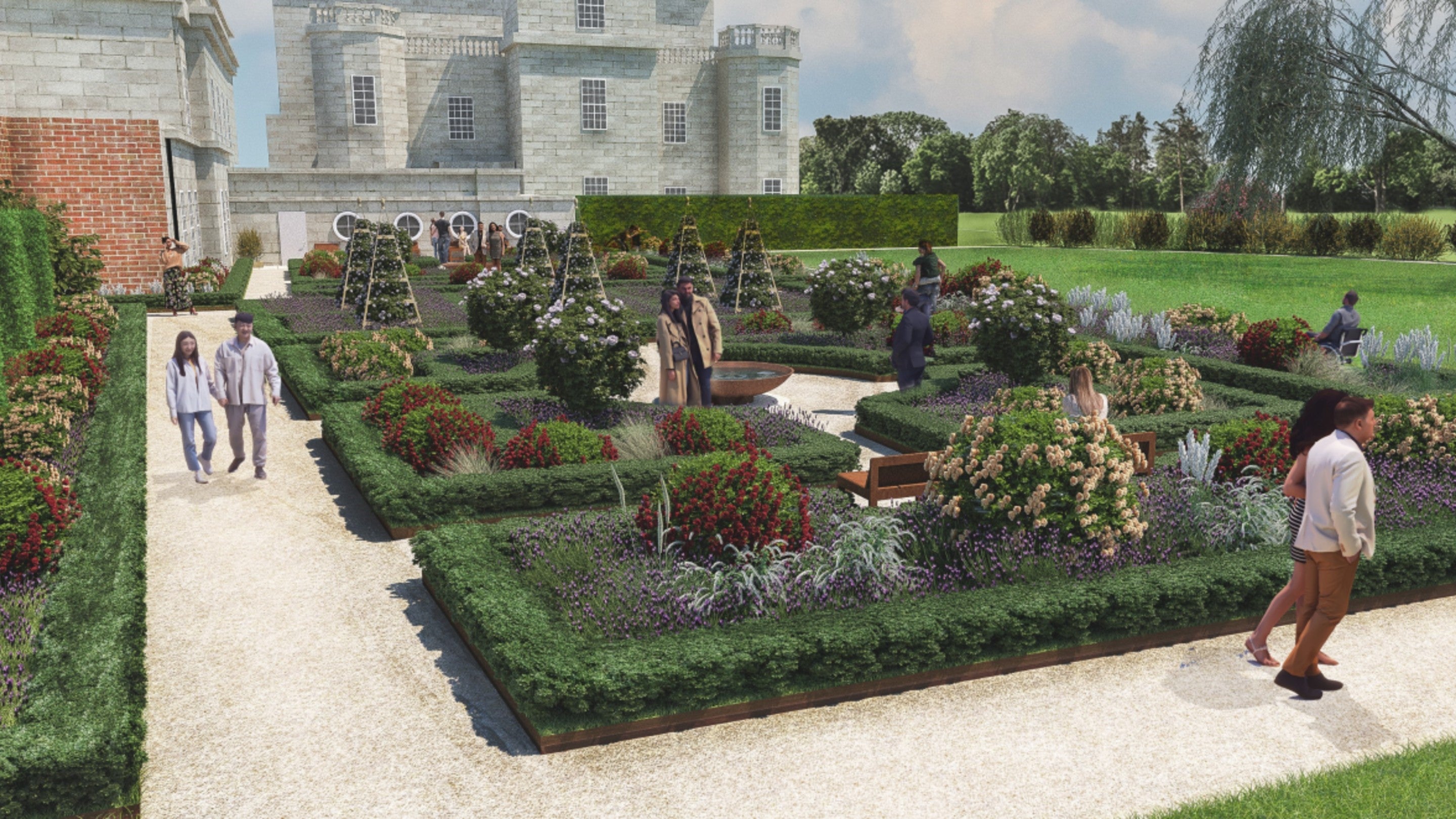 Plans for the Rose Garden's revival at Seaton Delaval Hall in Northumberland designed by Southern Green