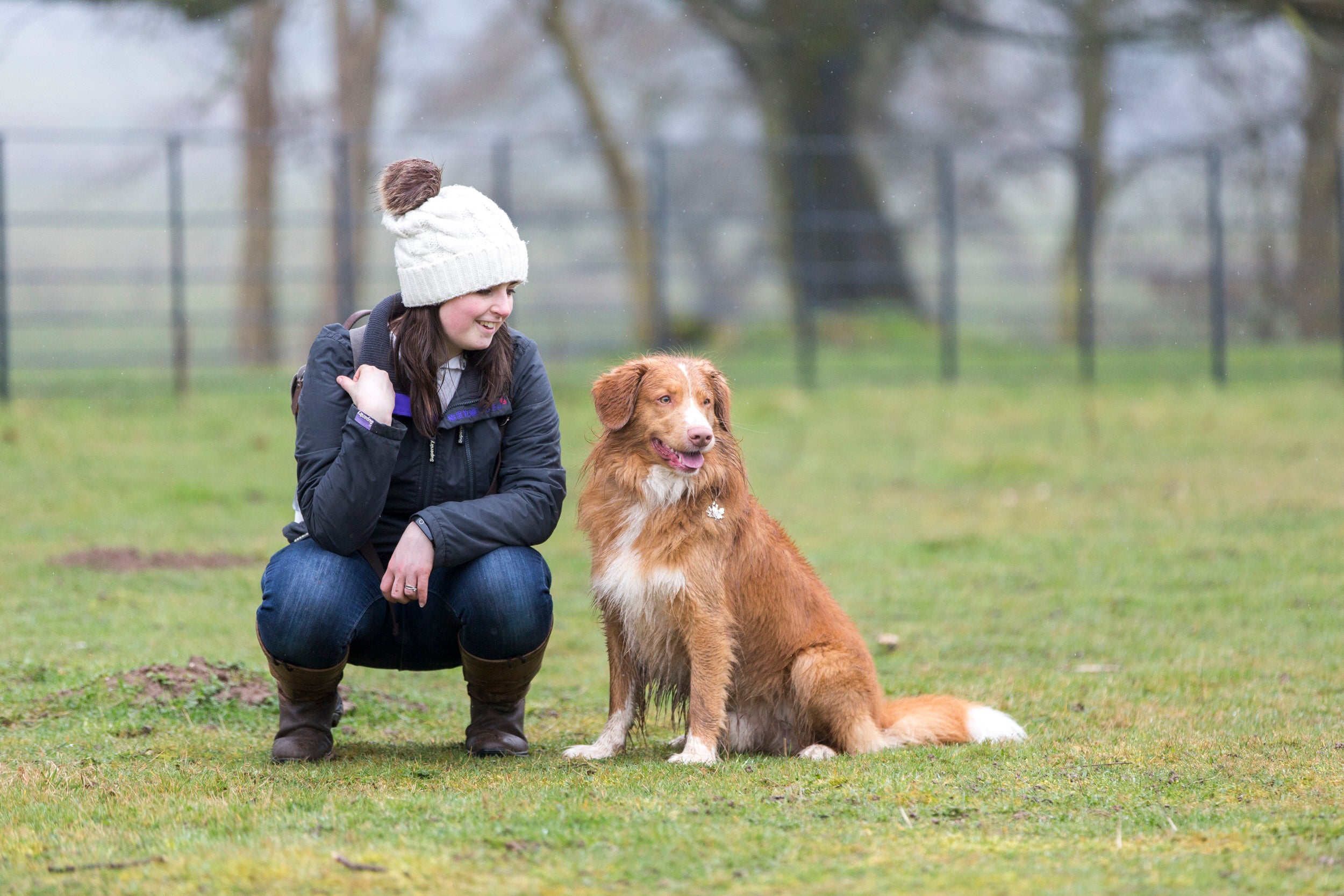 Visitor and Dog on walk