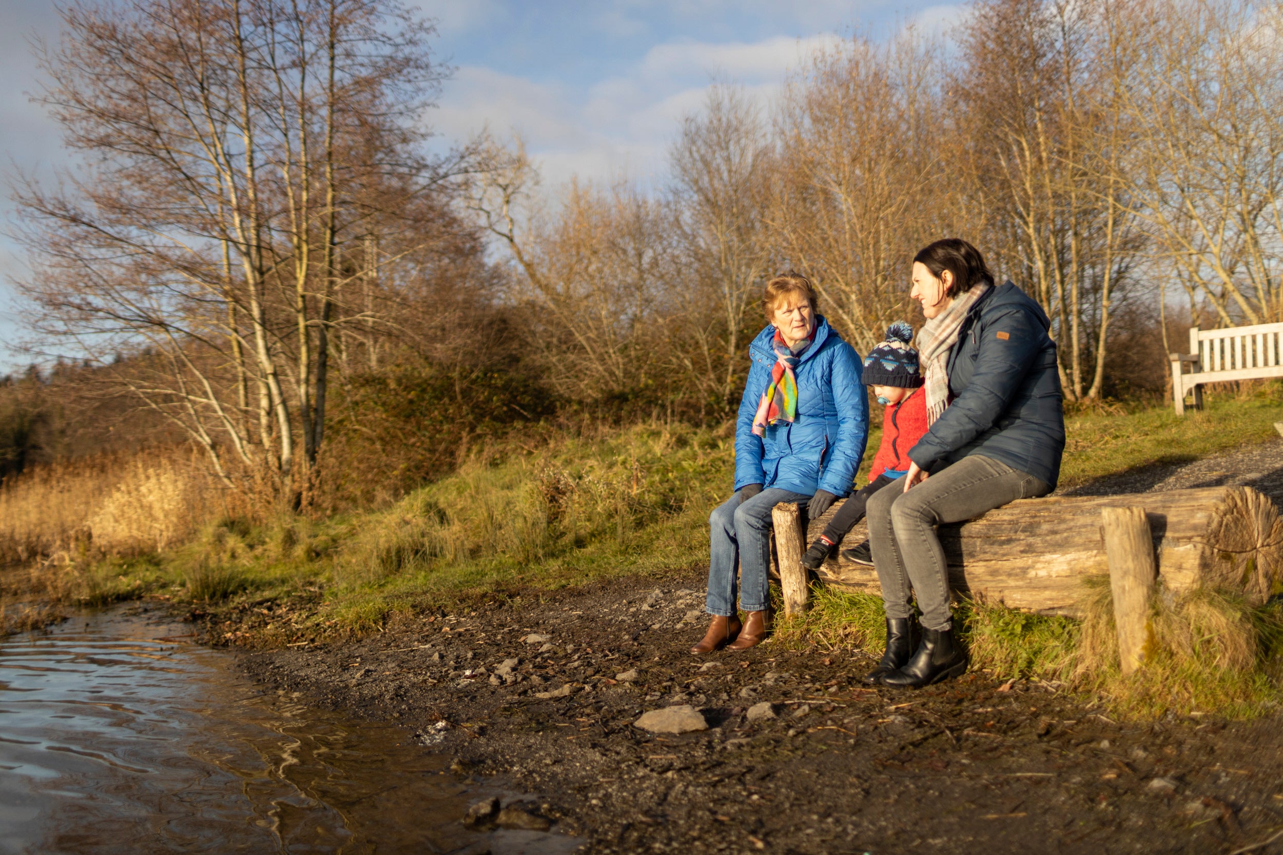 Family by the Castle Coole in Winter