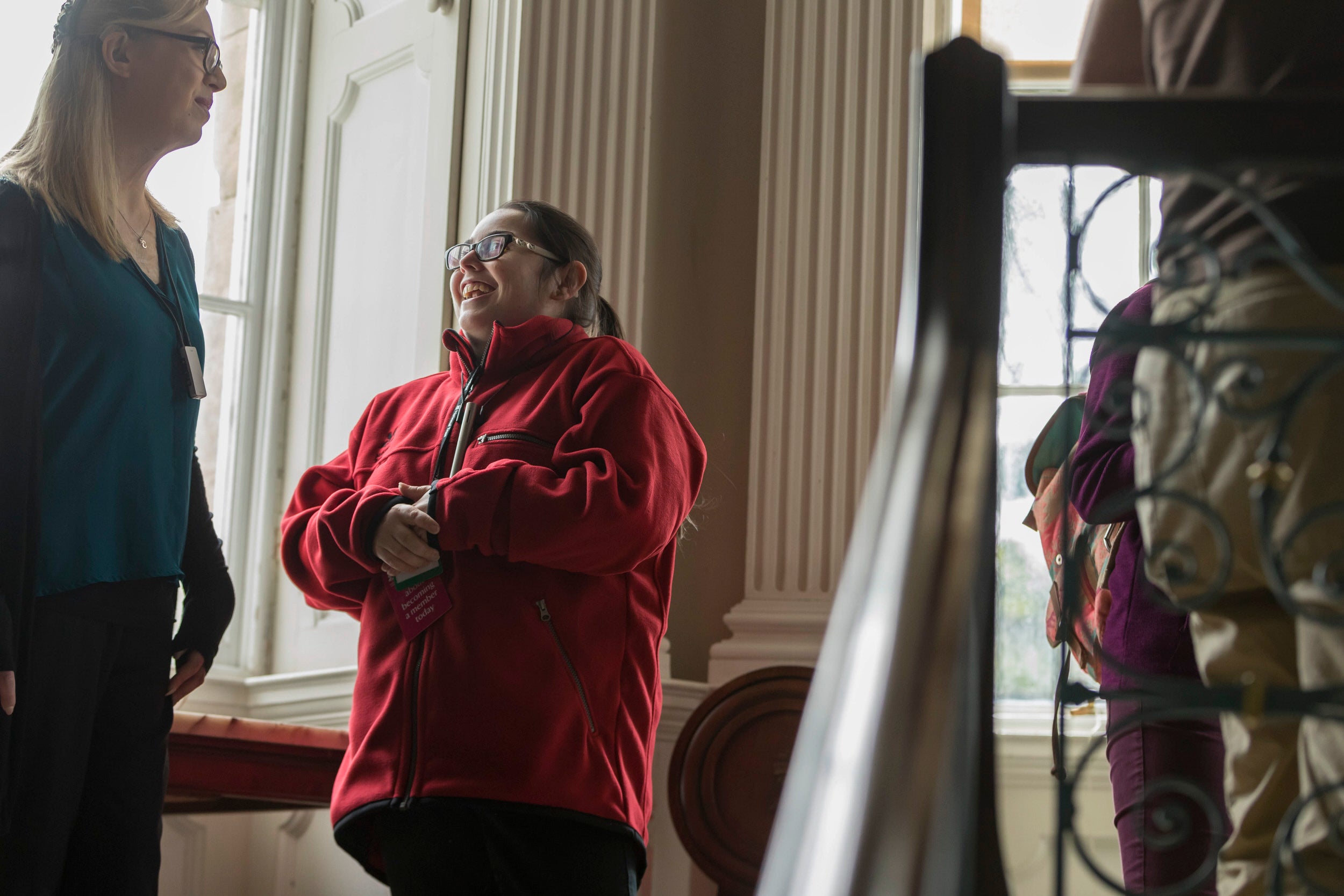 National Trust staff conversing in Castle Ward.