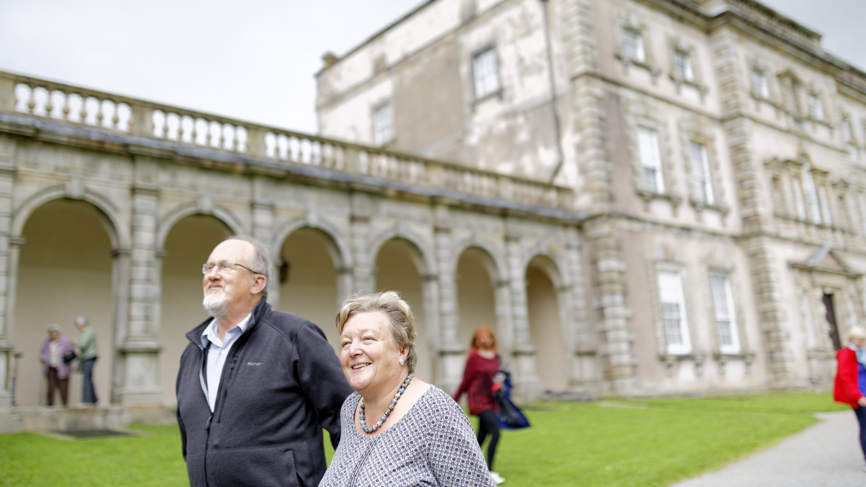 A happy couple leaving Florence Court house, County Fermanagh.