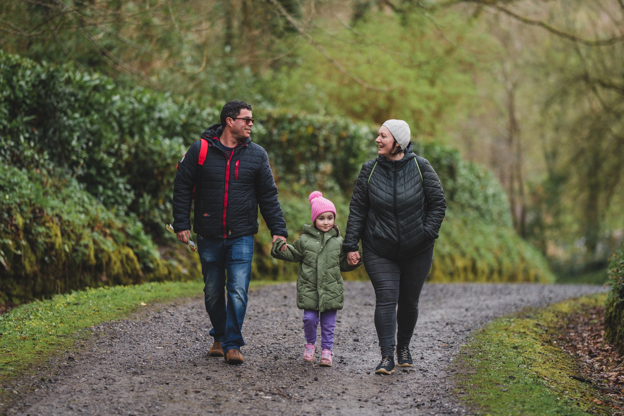 Family Enjoying Winter Walk at Florence Court