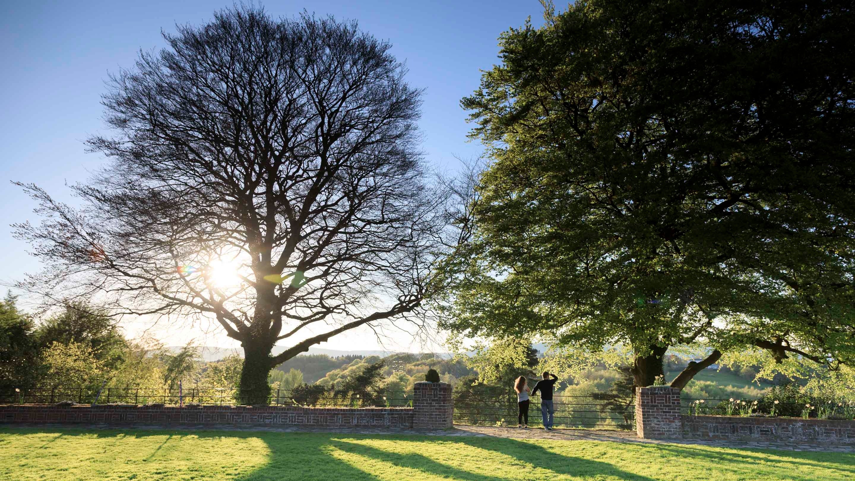 Visitors in the garden at Terrace Hill at Minnowburn, County Down, Northern Ireland