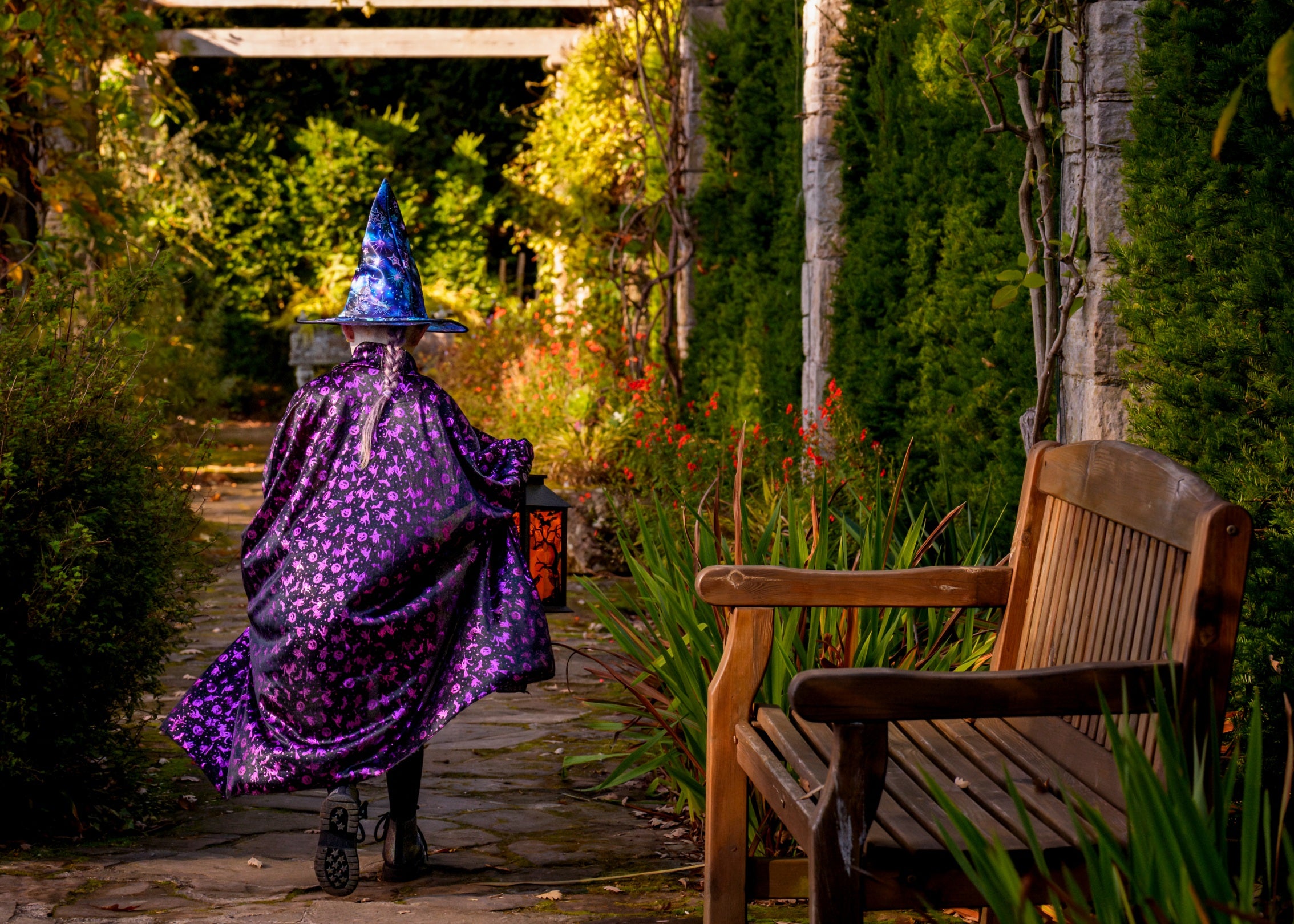 A little witch in the garden
