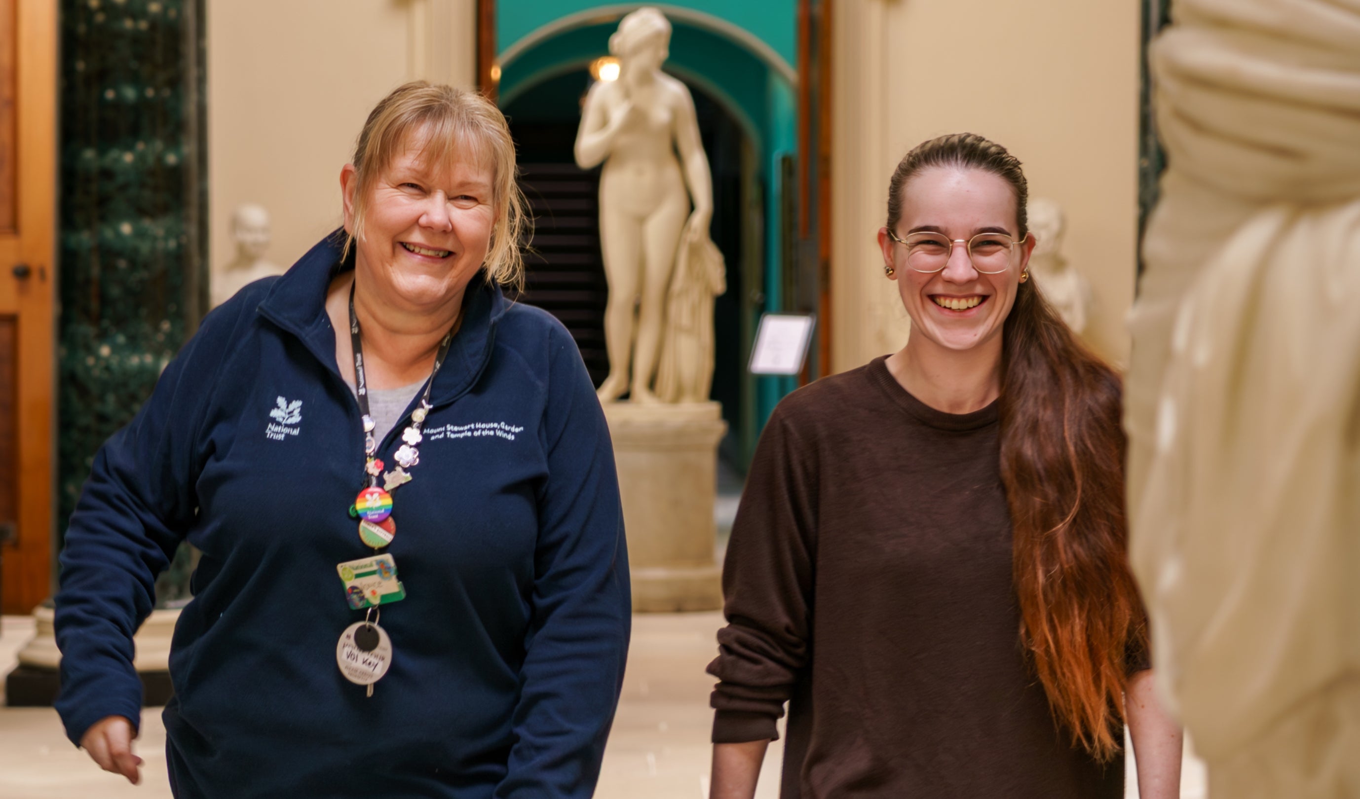 Volunteers and visitors in the House - Mount Stewart